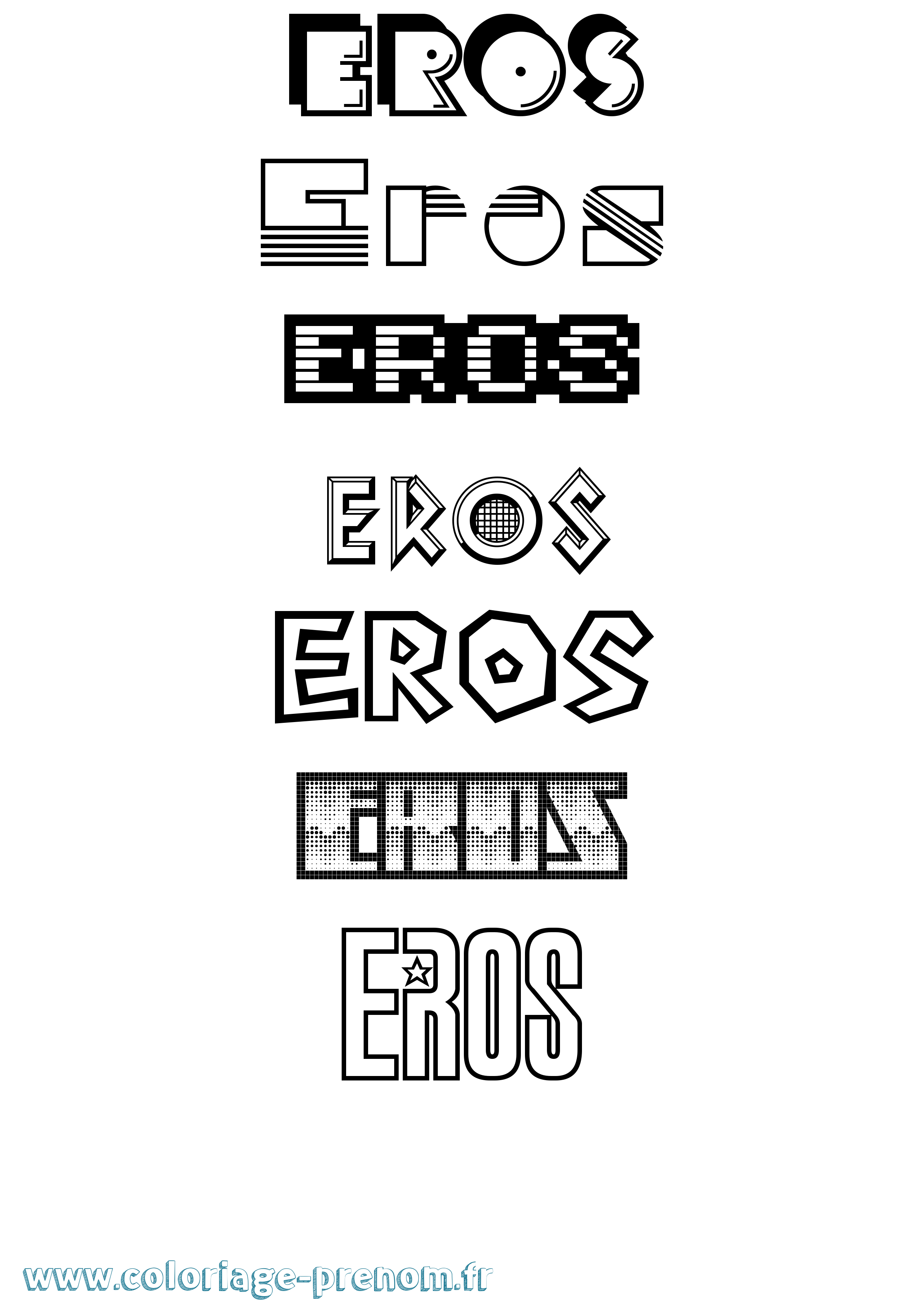Coloriage Eros Jeux Vidéos Coloriage prénom Eros Jeux Vidéos
