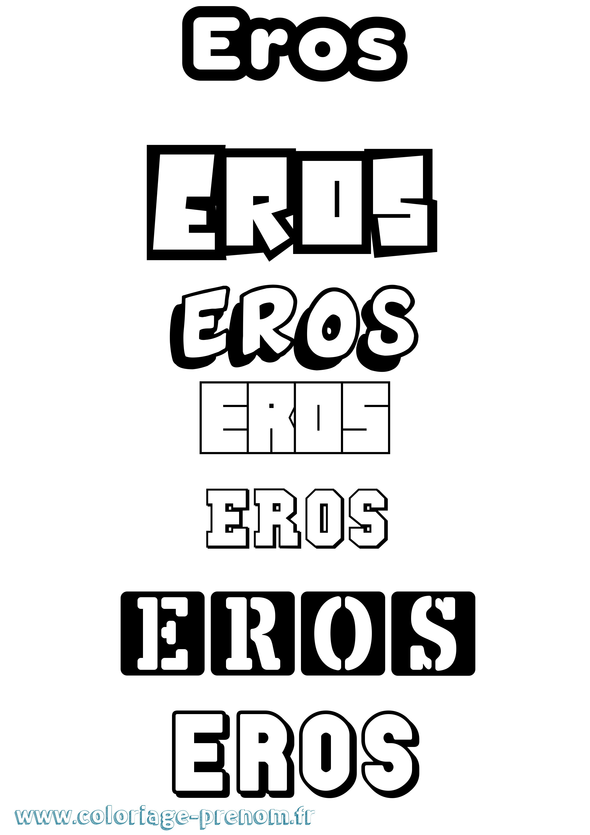 Coloriage prénom Eros Simple