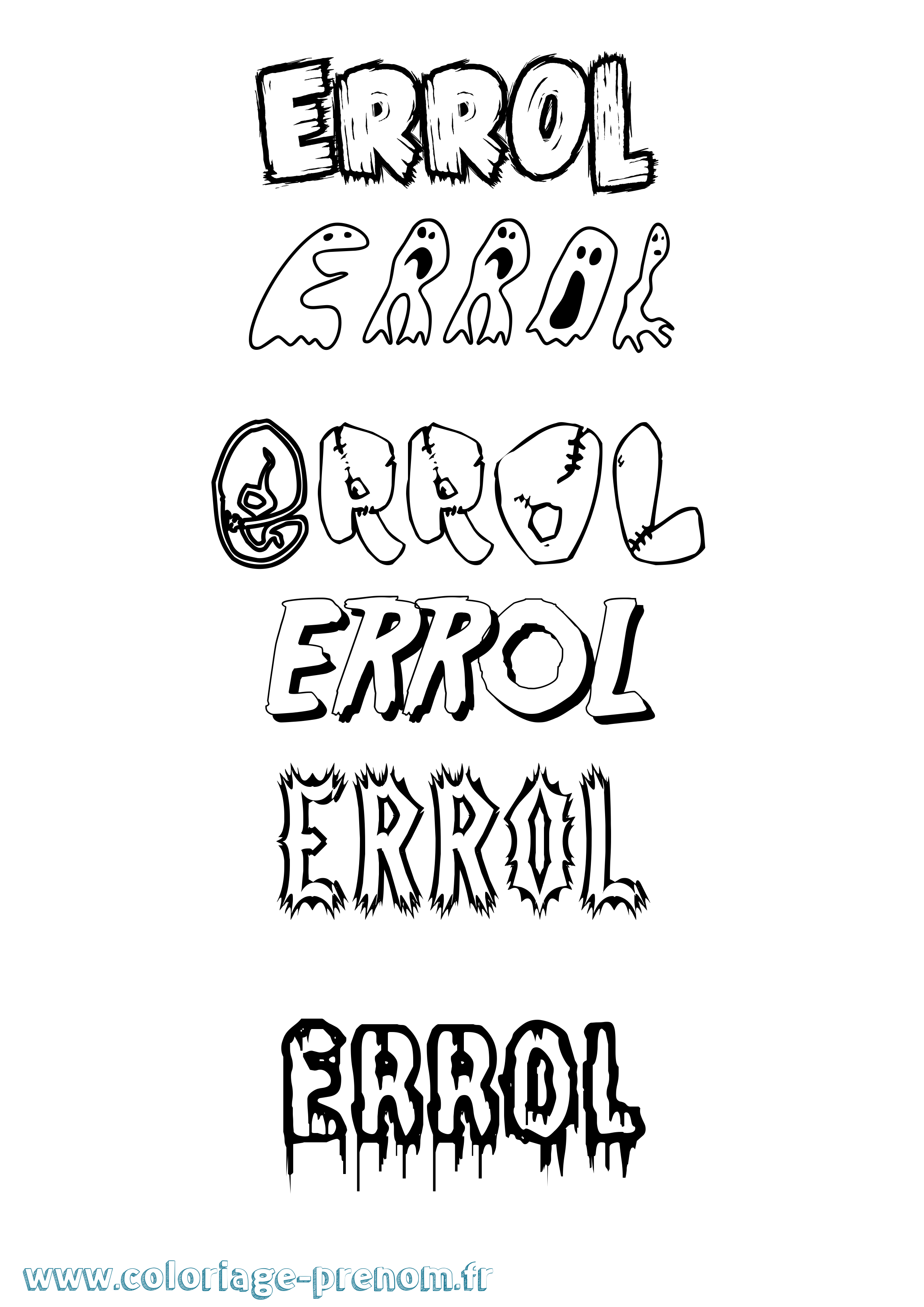 Coloriage Errol Frisson Coloriage prénom Errol Frisson