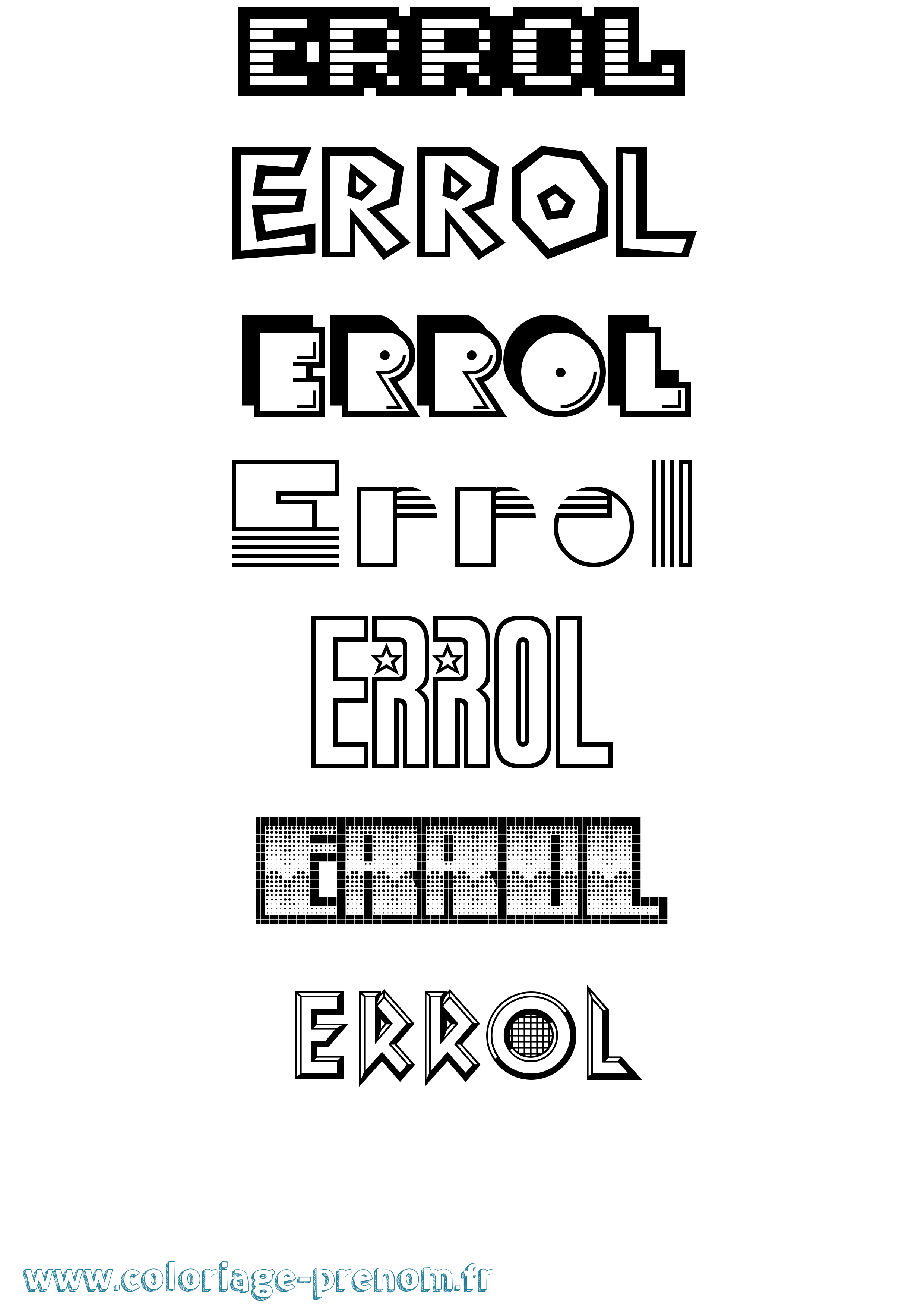 Coloriage Errol Jeux Vidéos Coloriage prénom Errol Jeux Vidéos