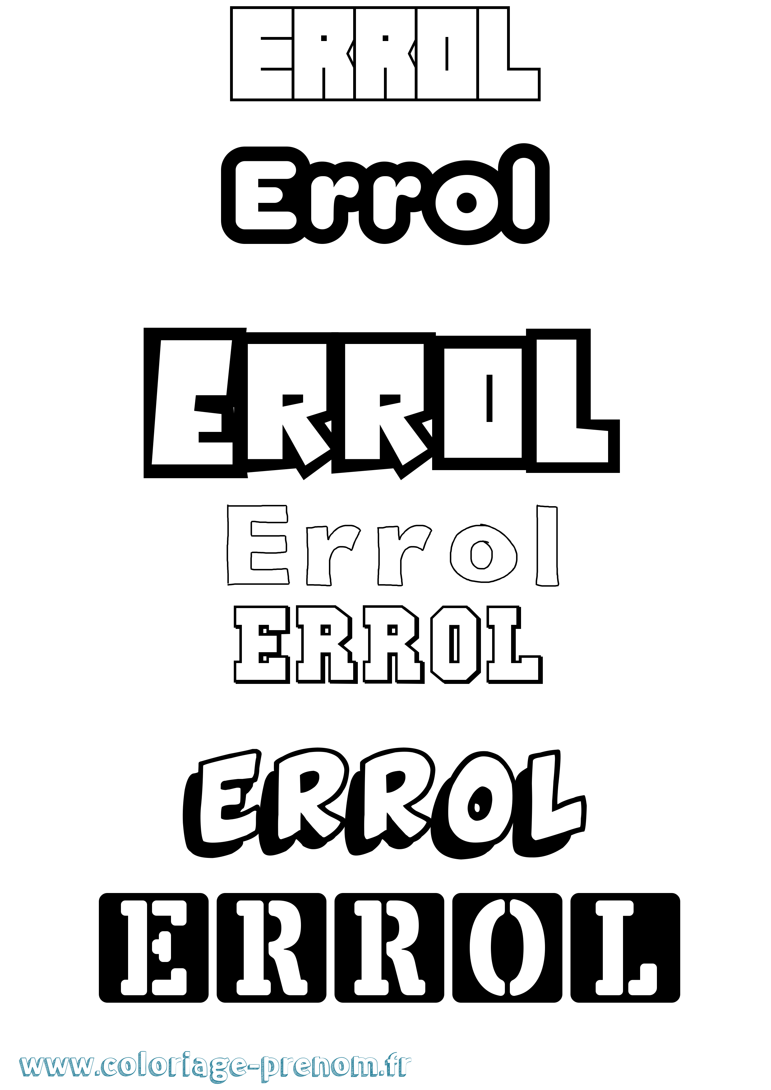 Coloriage prénom Errol Simple