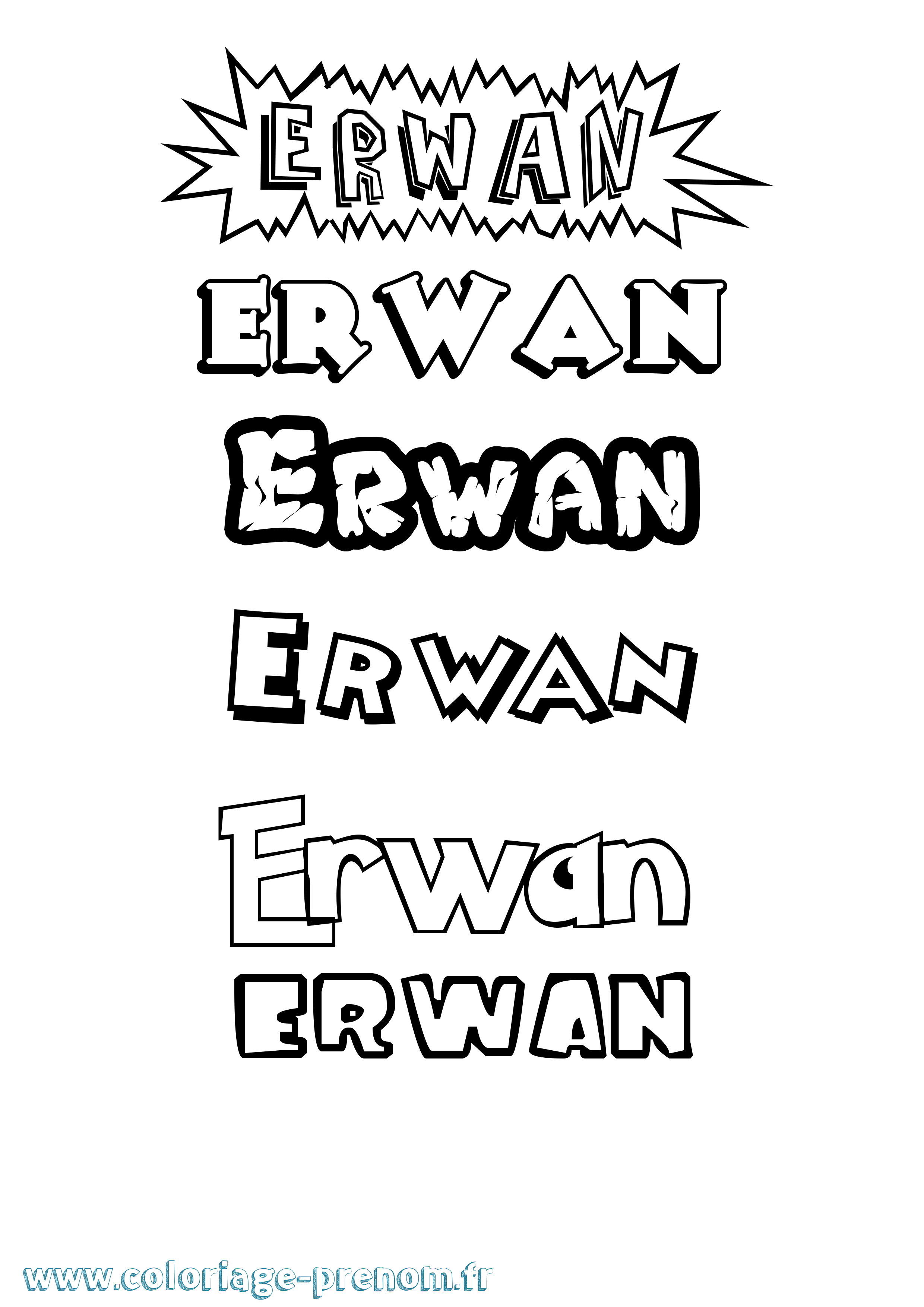 Coloriage Erwan Dessin Animé Coloriage prénom Erwan Dessin Animé