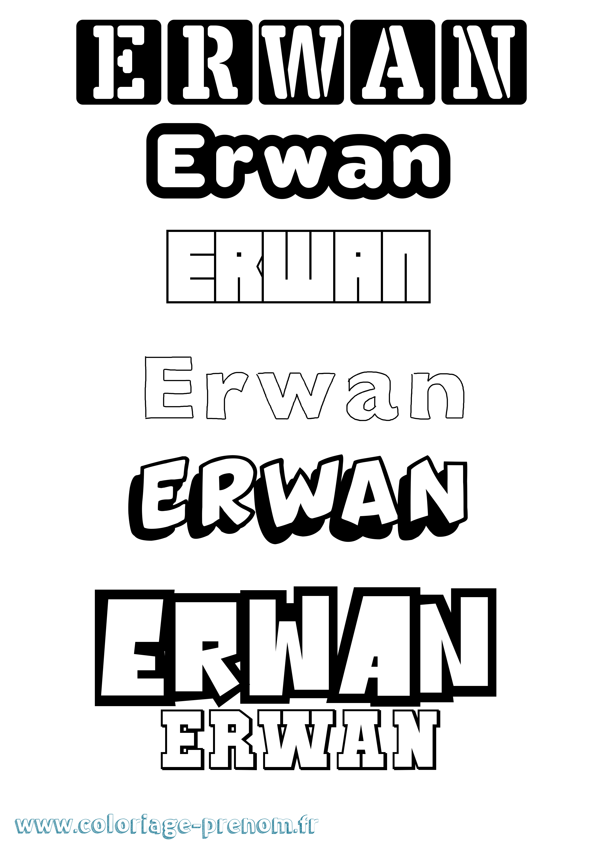 Coloriage Erwan Simple Coloriage prénom Erwan Simple