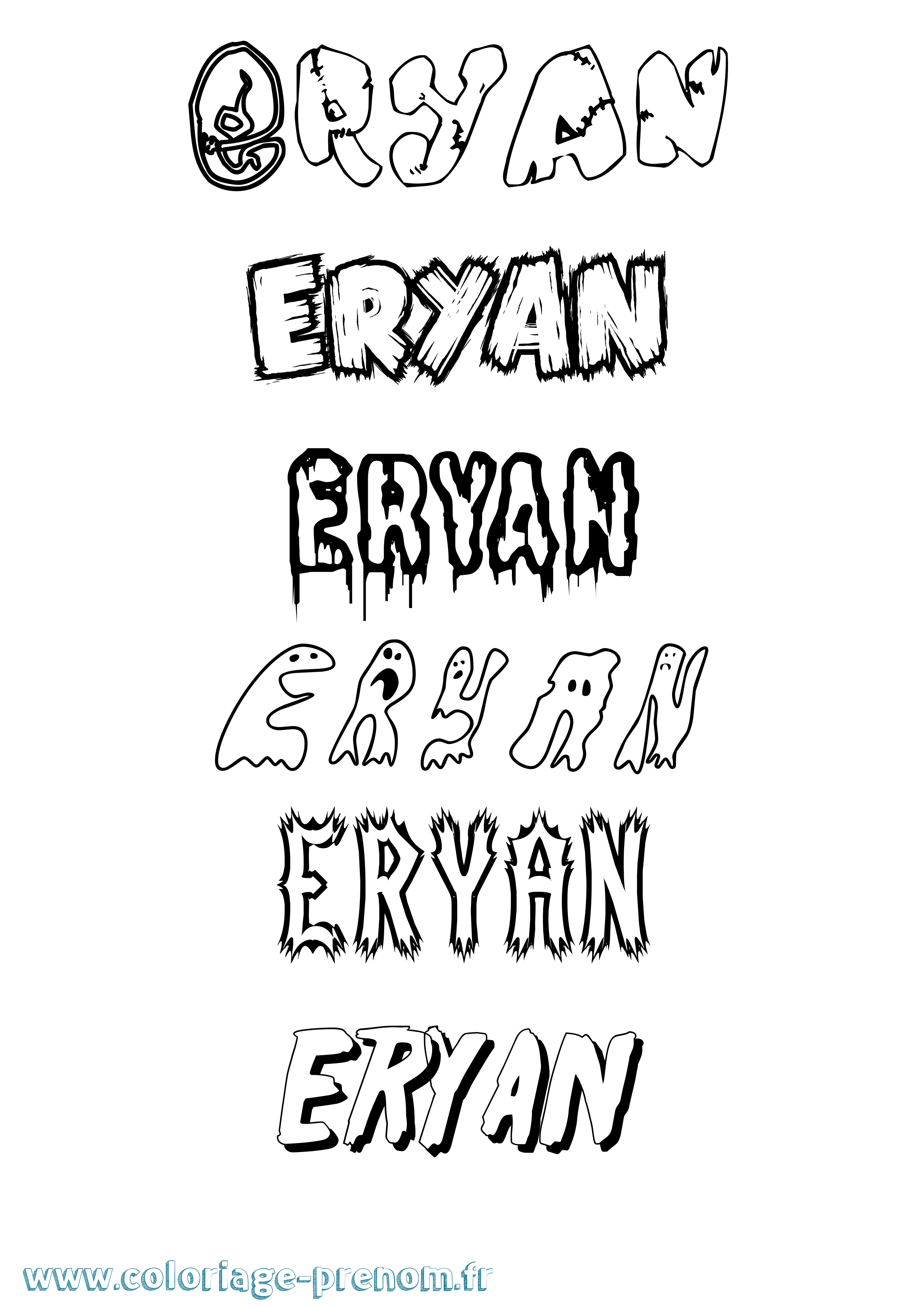 Coloriage Eryan Frisson Coloriage prénom Eryan Frisson