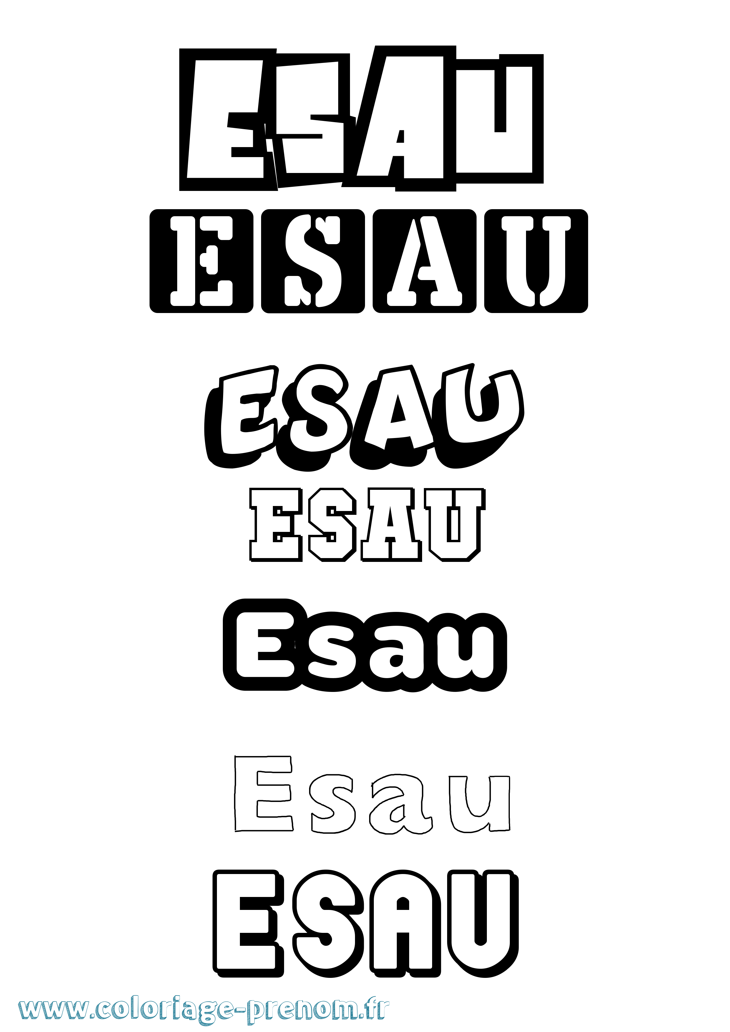 Coloriage prénom Esau Simple