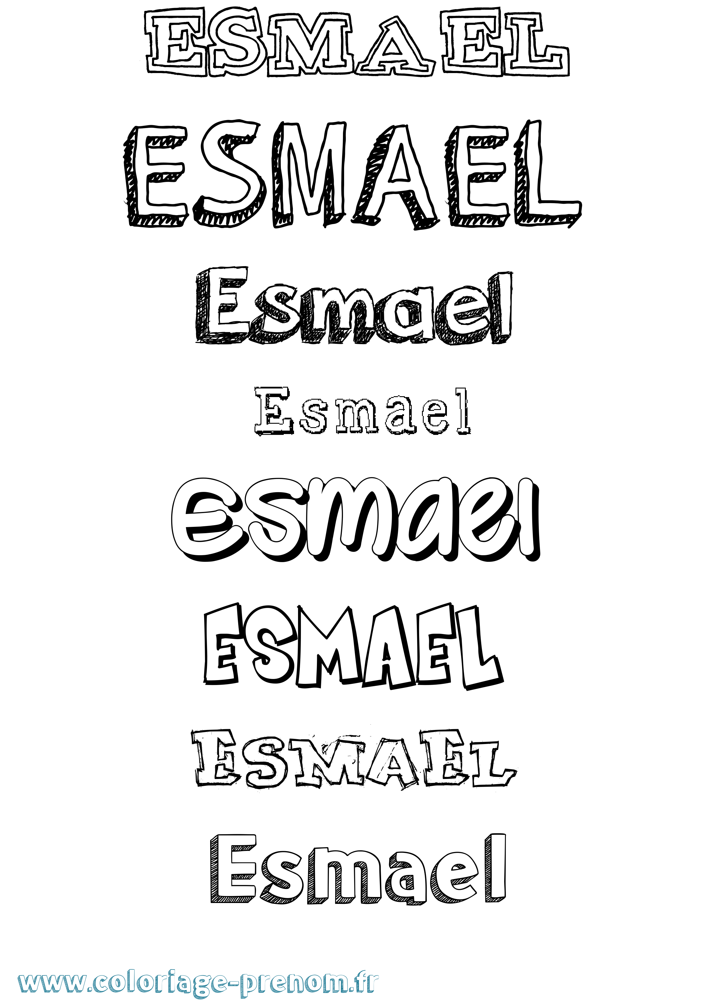 Coloriage prénom Esmael Dessiné