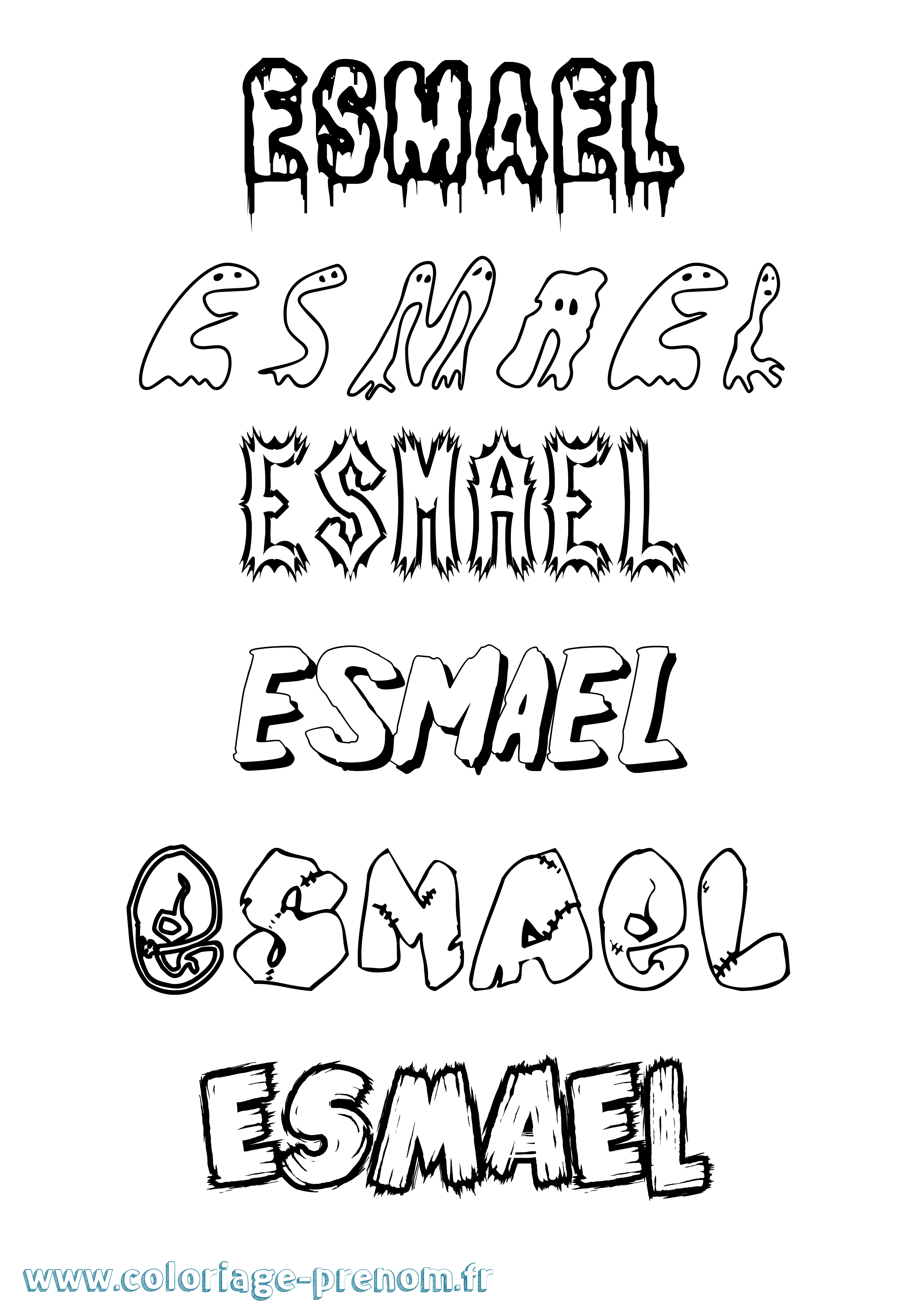 Coloriage prénom Esmael Frisson