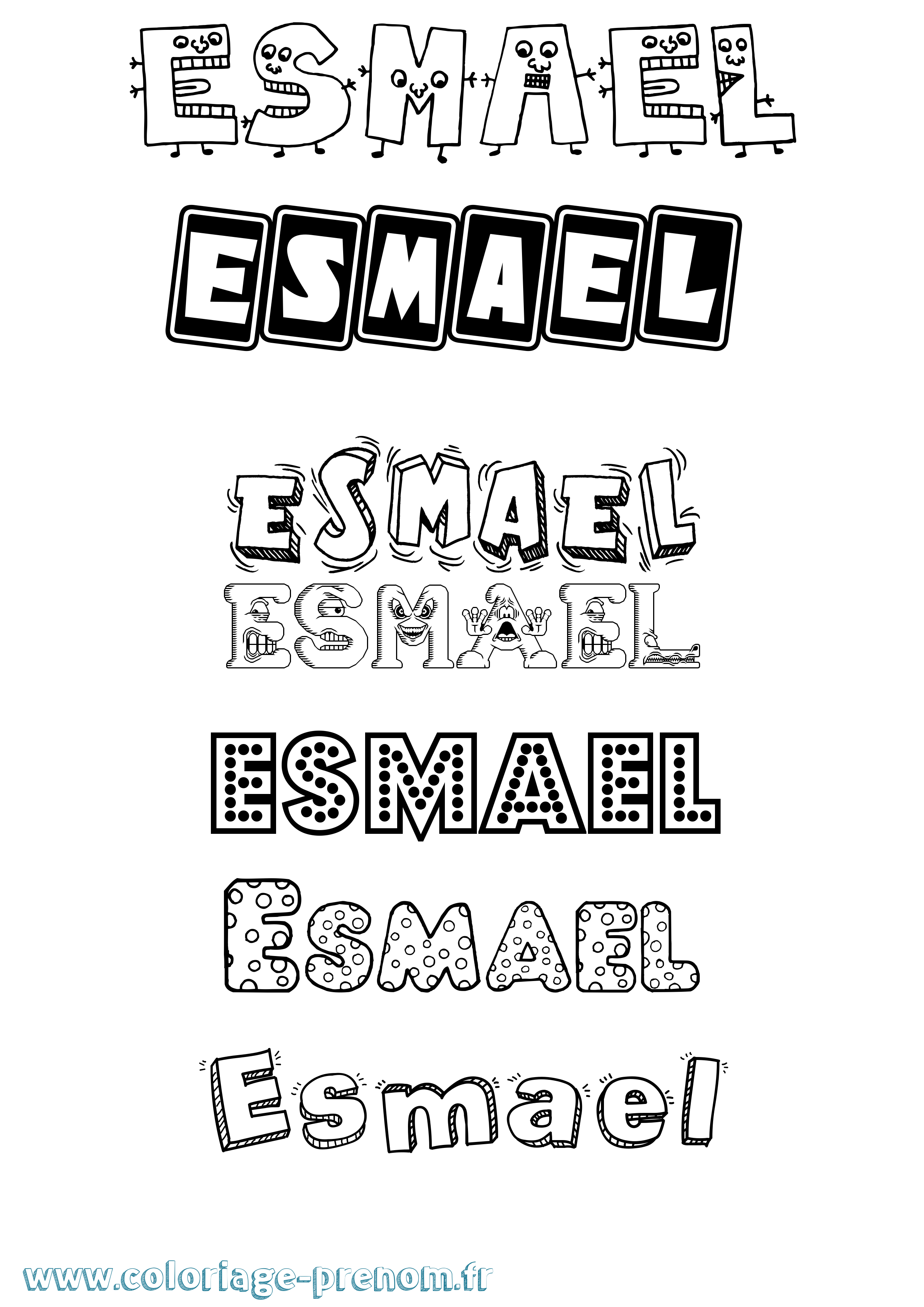 Coloriage prénom Esmael Fun