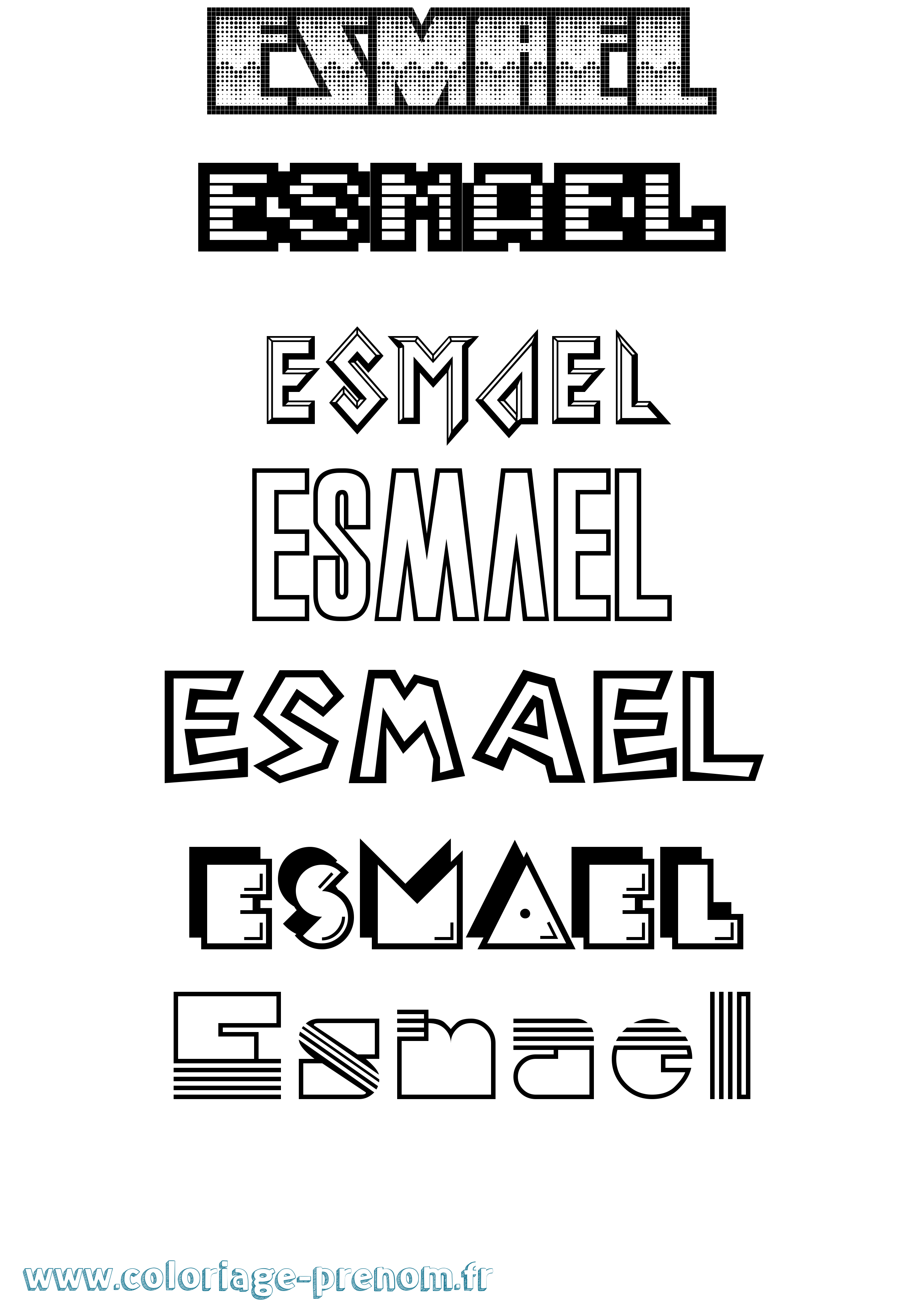 Coloriage prénom Esmael Jeux Vidéos