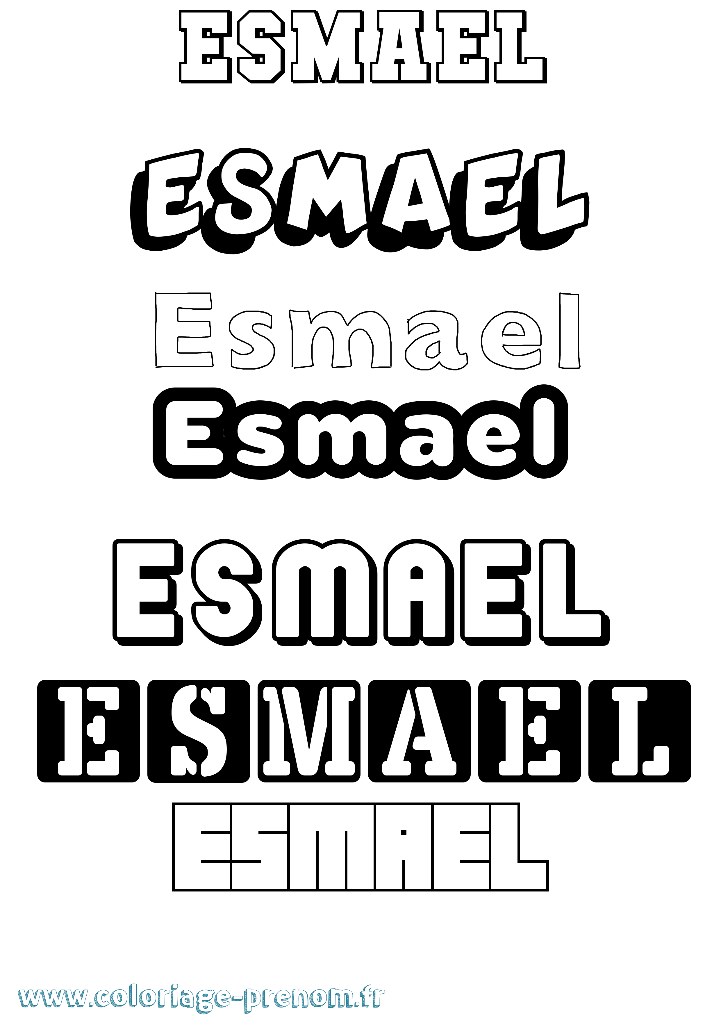 Coloriage prénom Esmael Simple