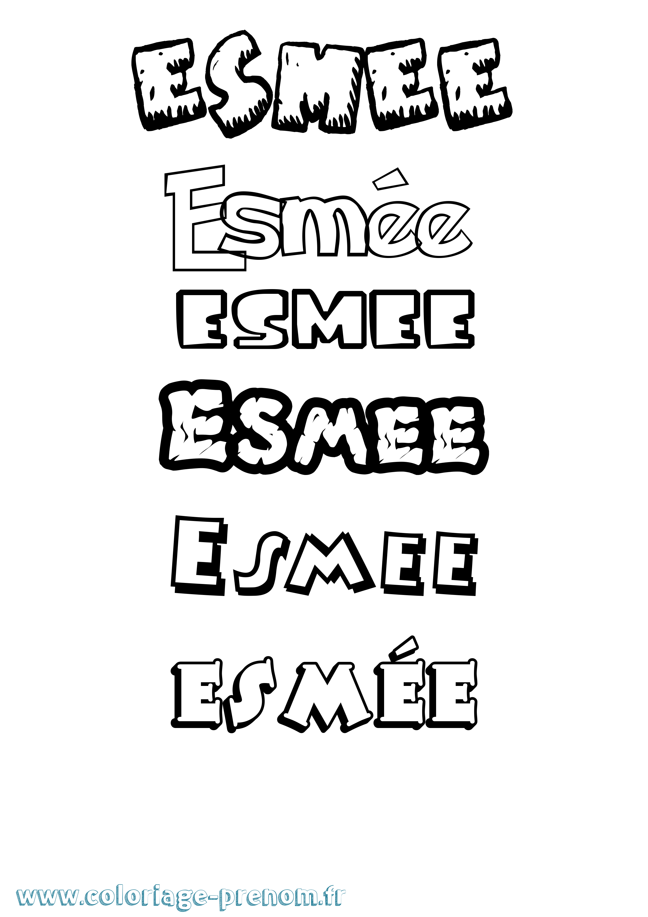 Coloriage prénom Esmée Dessin Animé
