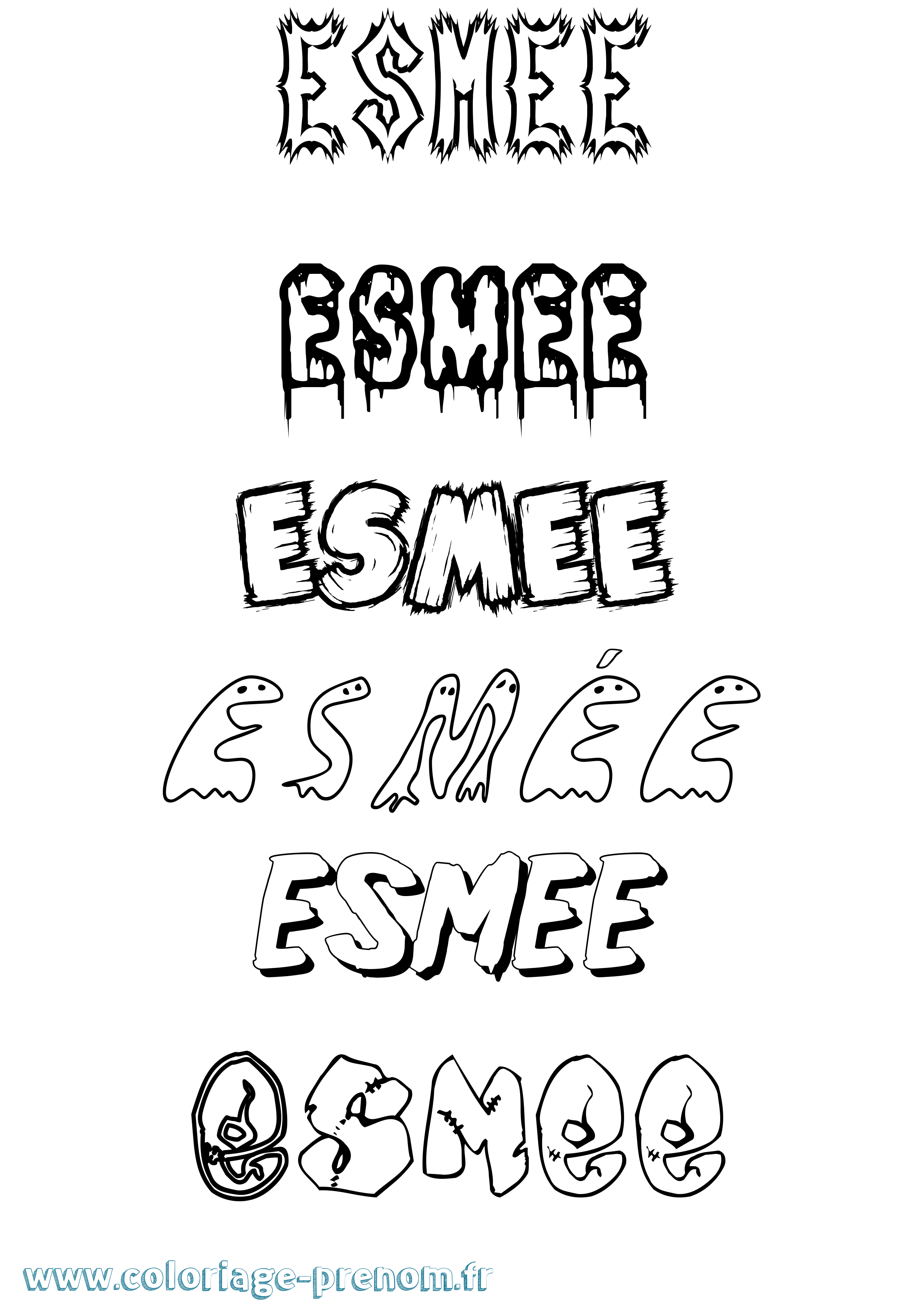 Coloriage prénom Esmée Frisson