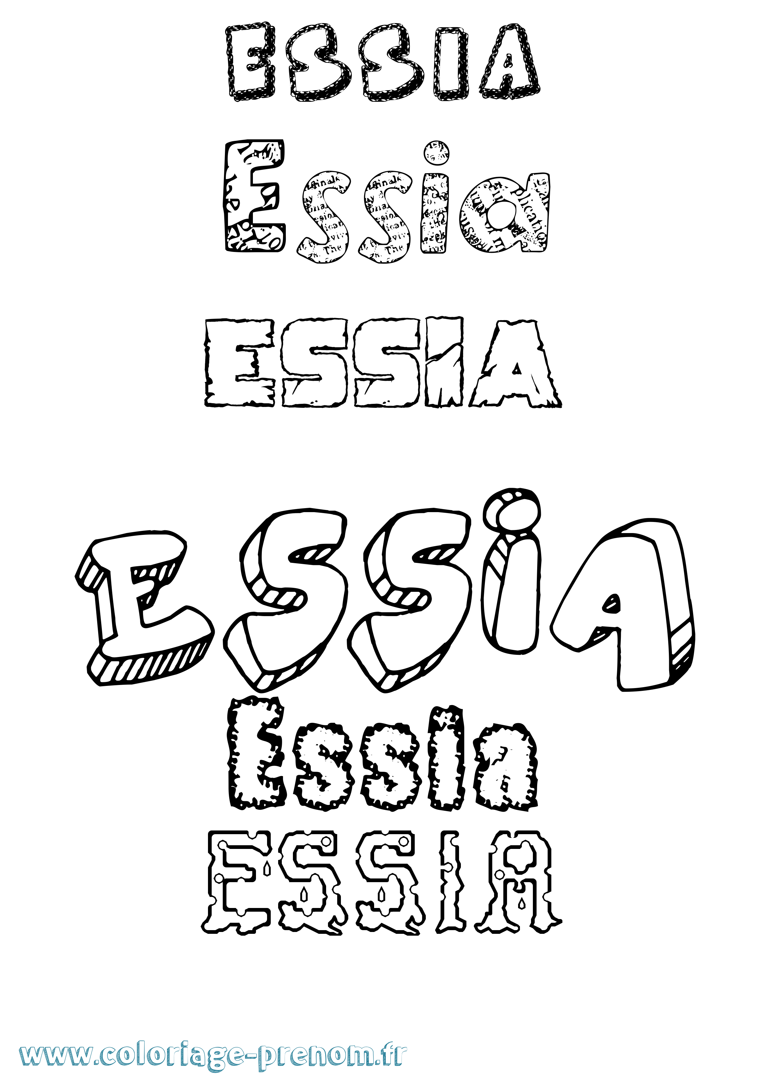 Coloriage prénom Essia Destructuré