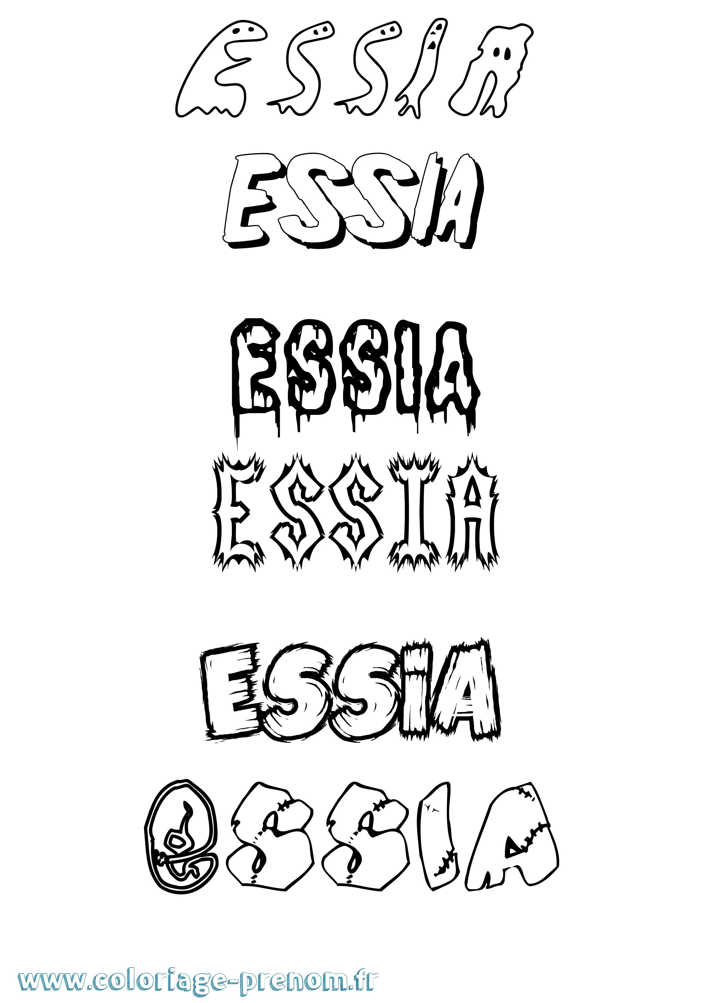 Coloriage prénom Essia Frisson