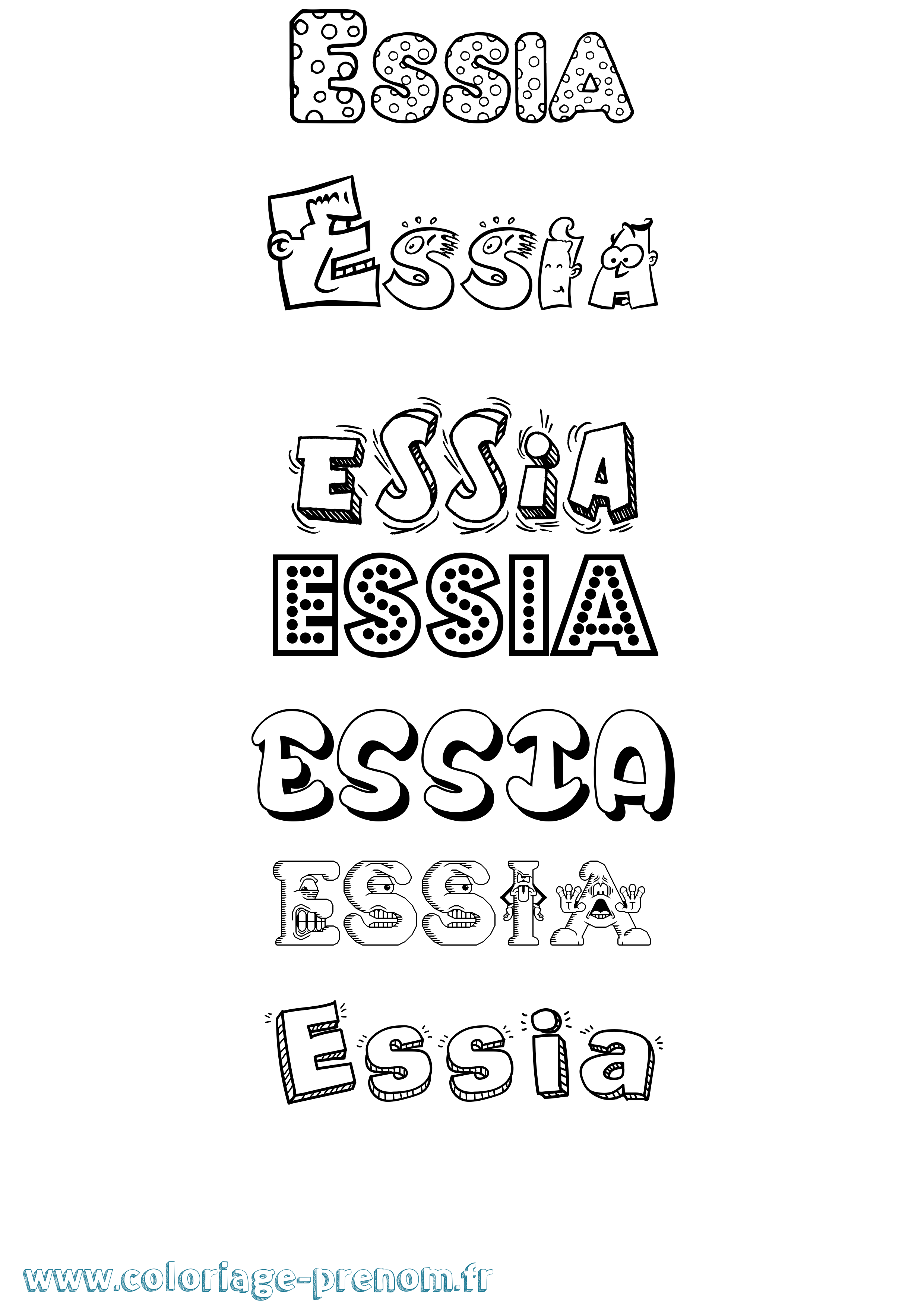 Coloriage prénom Essia Fun