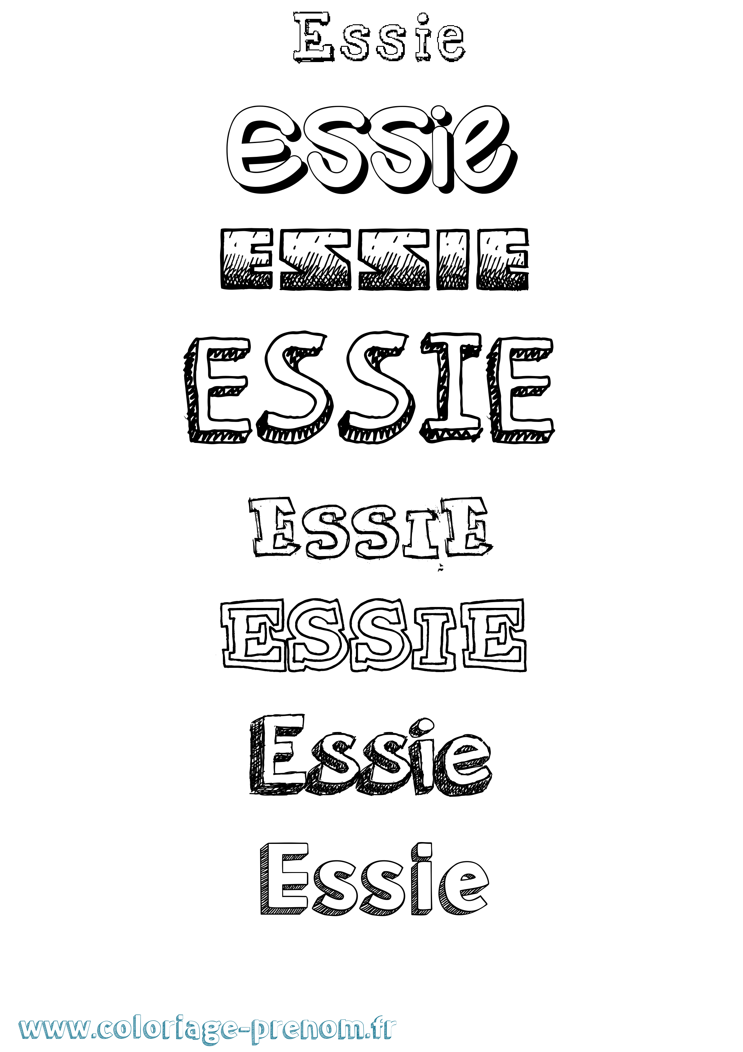 Coloriage prénom Essie Dessiné