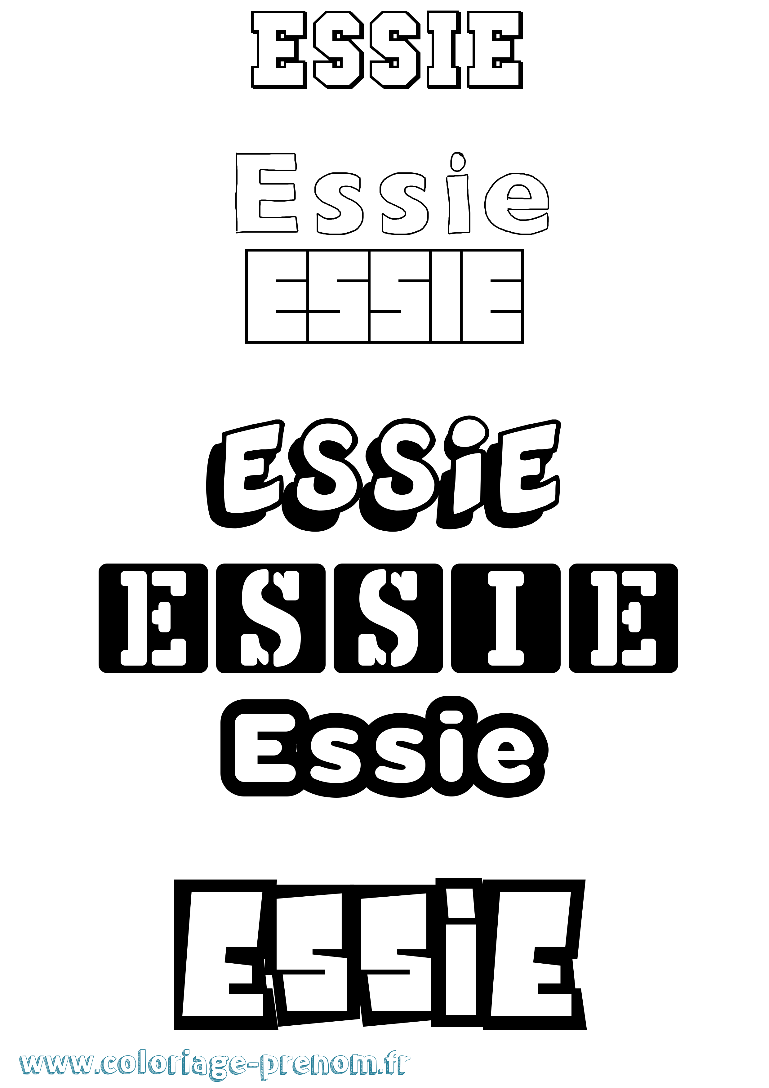 Coloriage prénom Essie Simple
