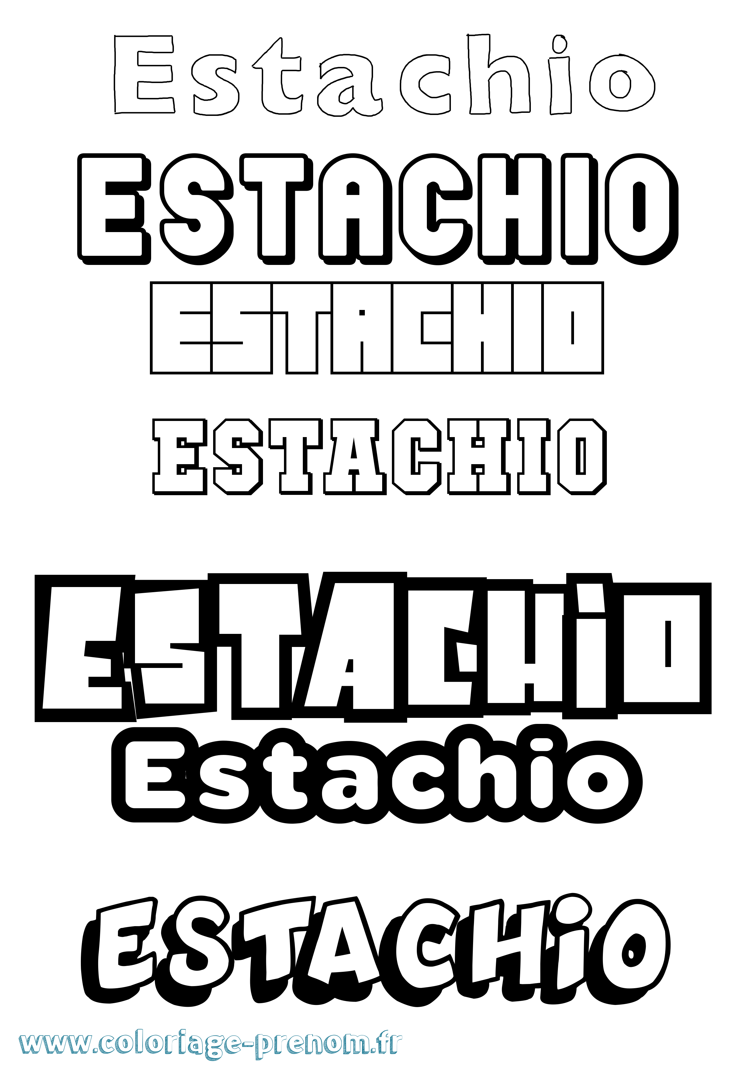 Coloriage prénom Estachio Simple