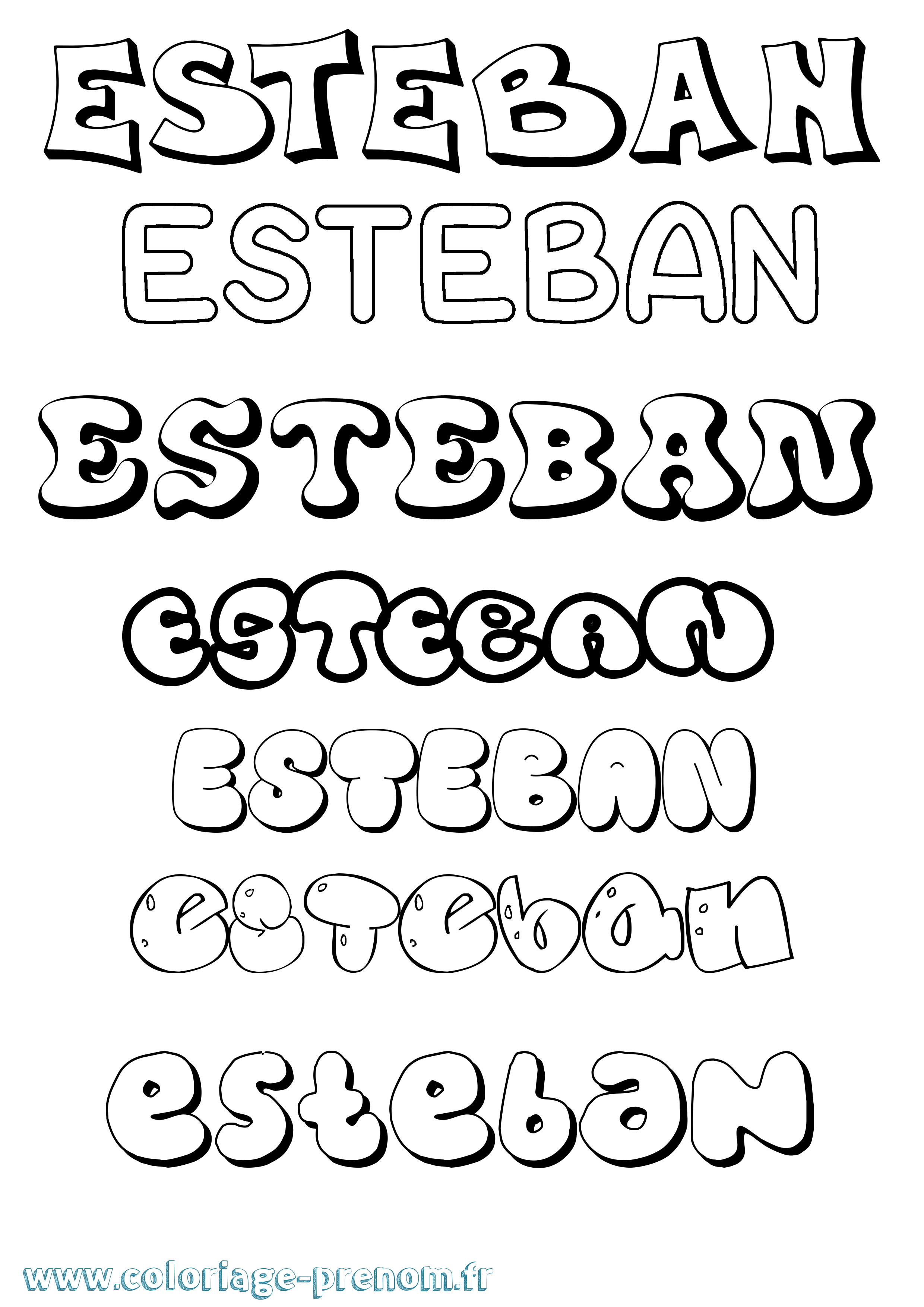 Coloriage Esteban Coloriage prénom Esteban