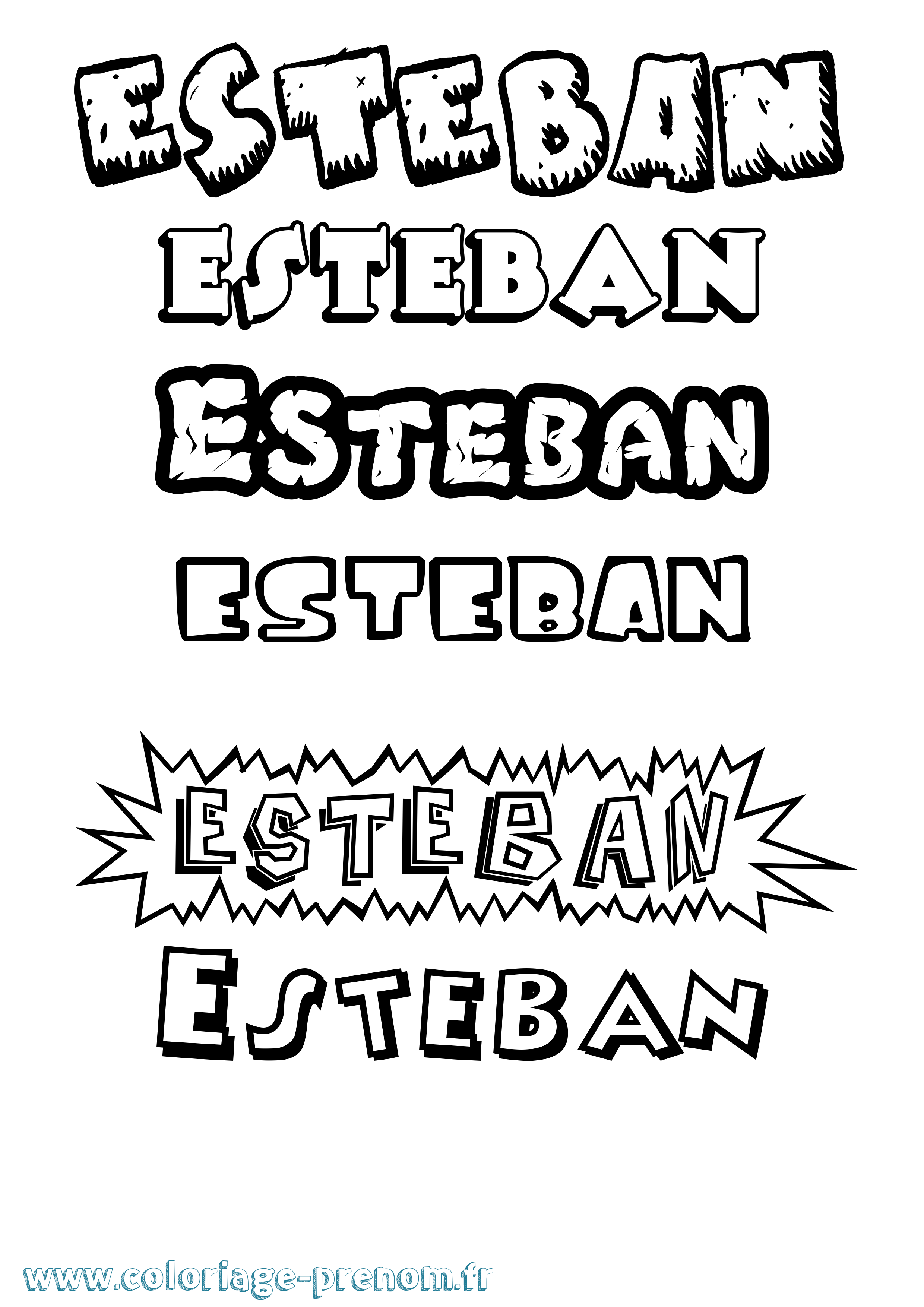 Coloriage Esteban Coloriage prénom Esteban