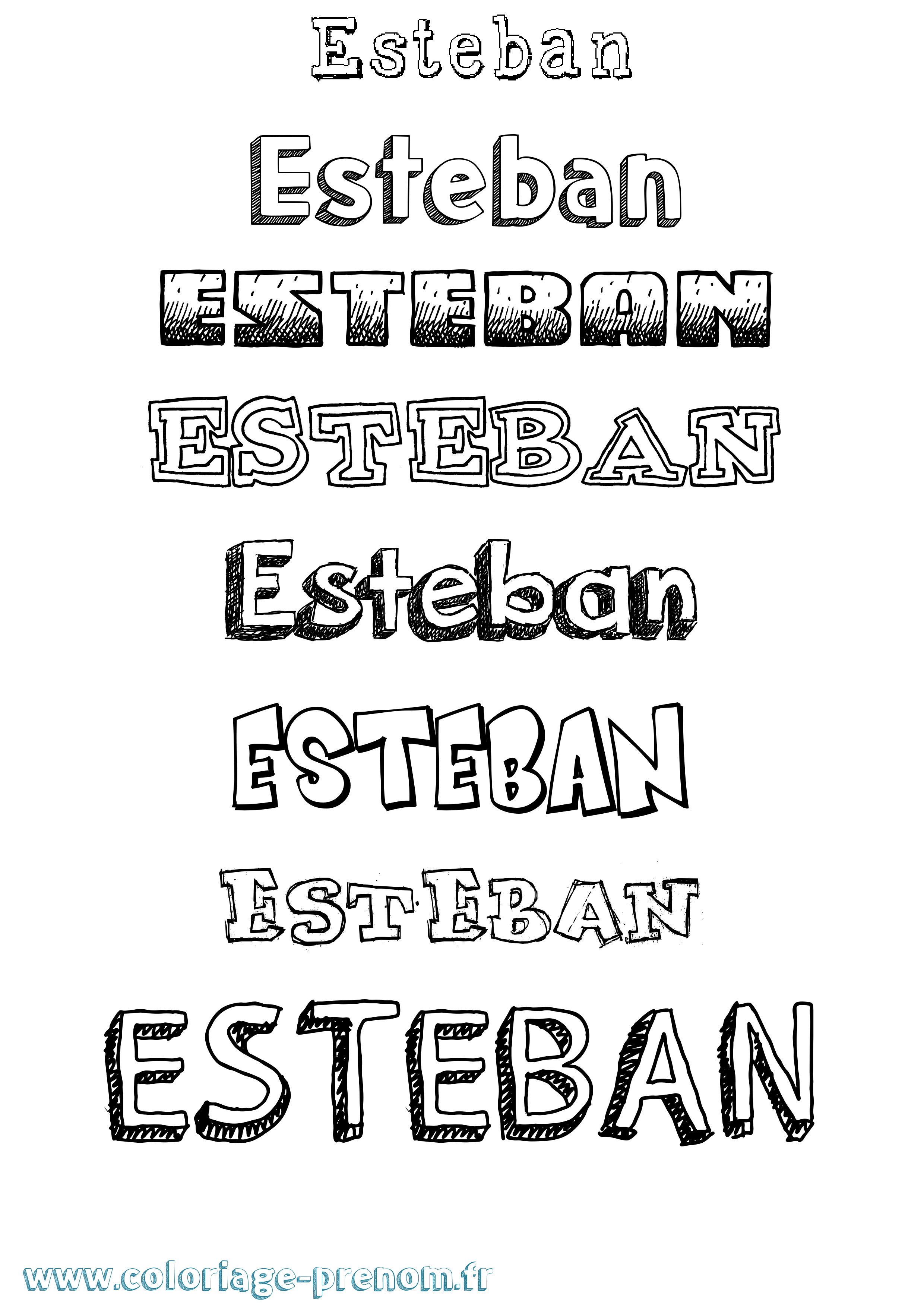 Coloriage Esteban Coloriage prénom Esteban