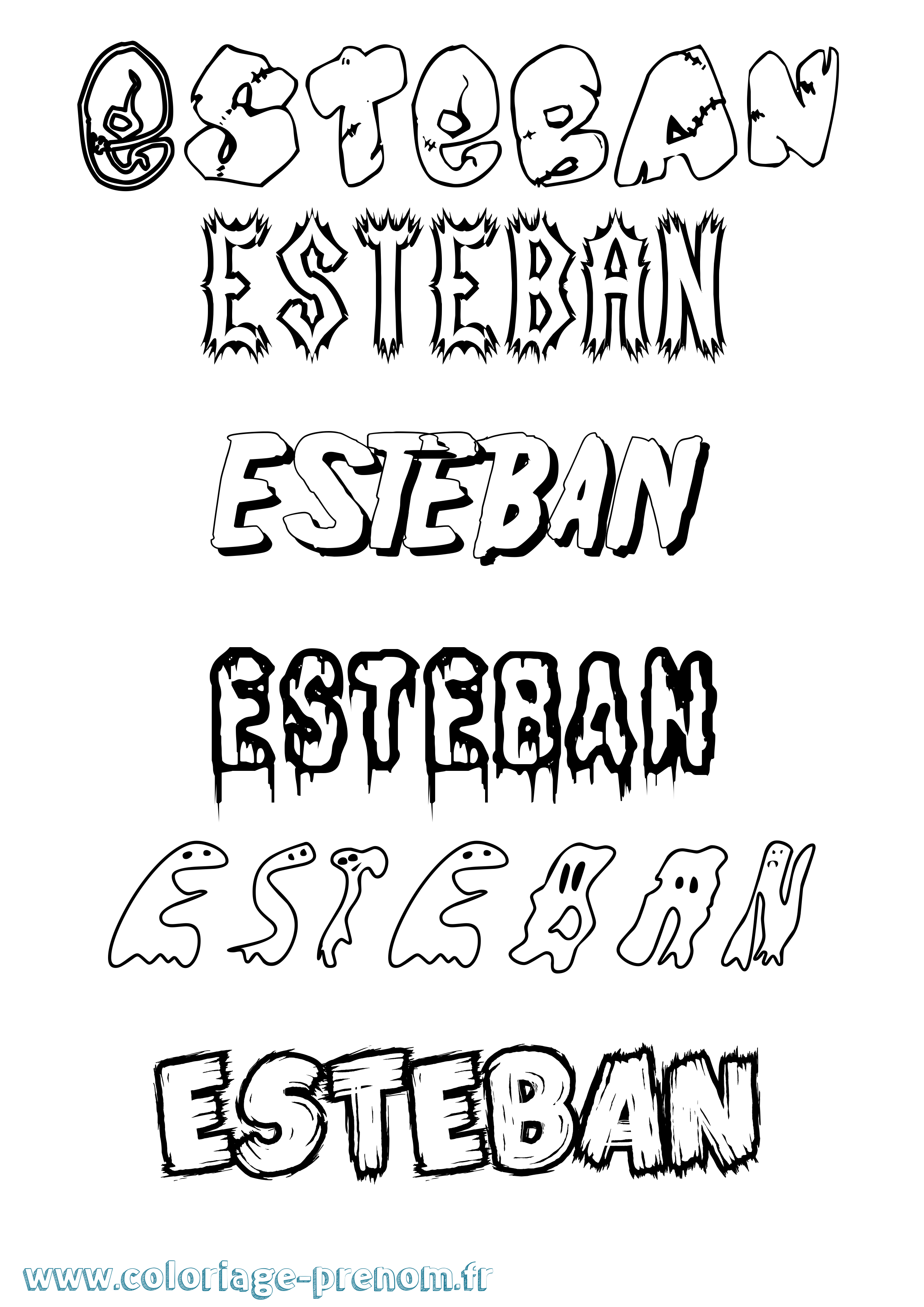 Coloriage Esteban Coloriage prénom Esteban