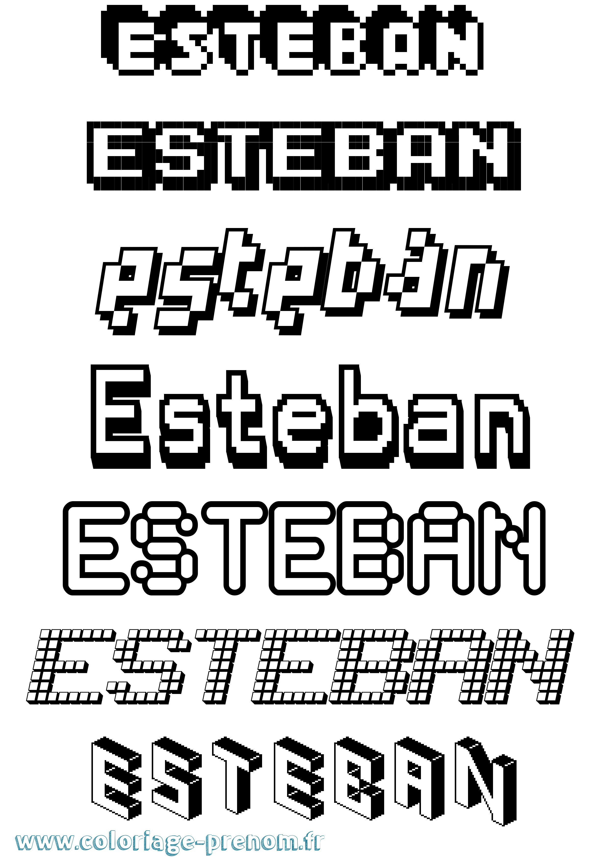 Coloriage Esteban Coloriage prénom Esteban