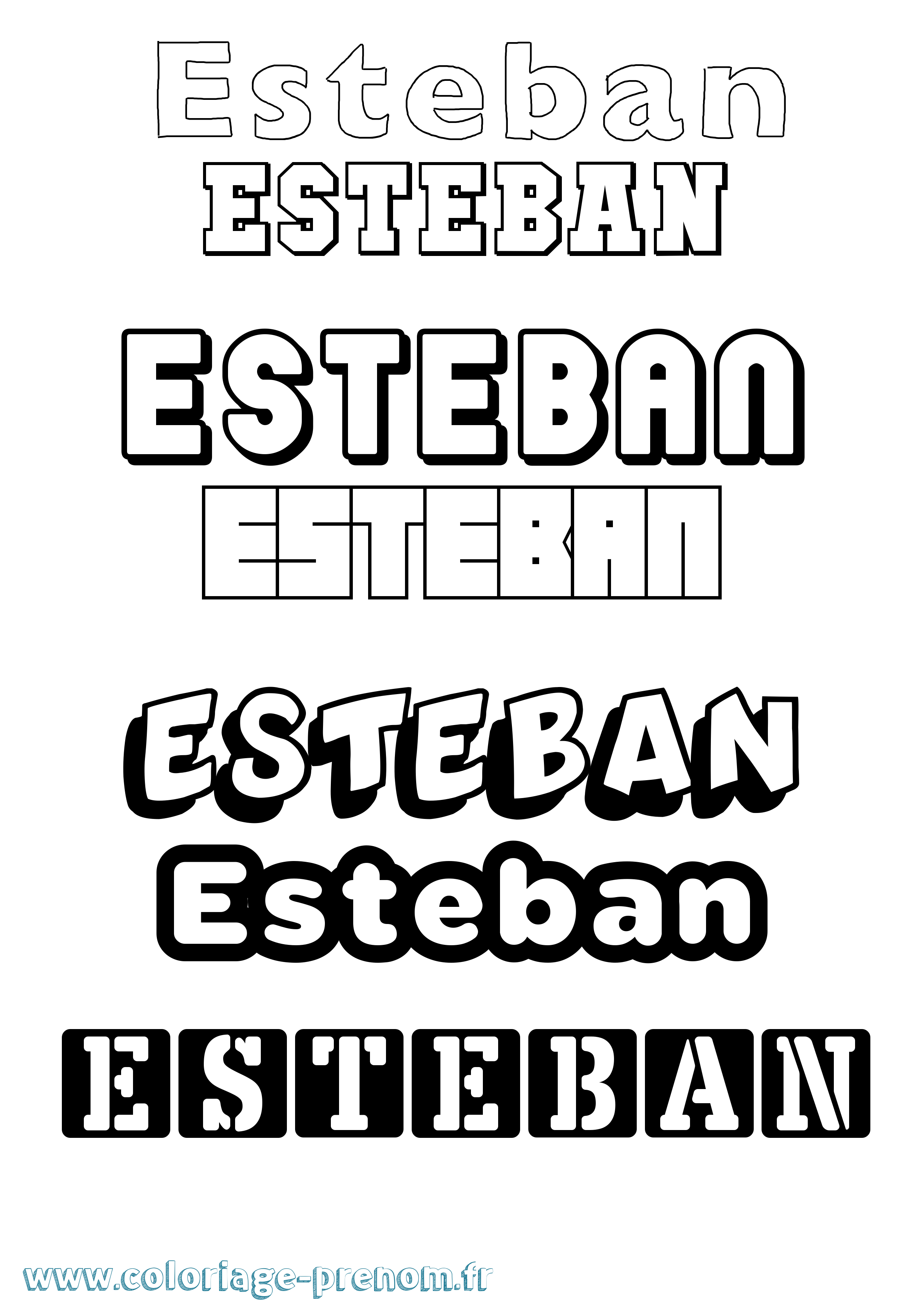 Coloriage prénom Esteban