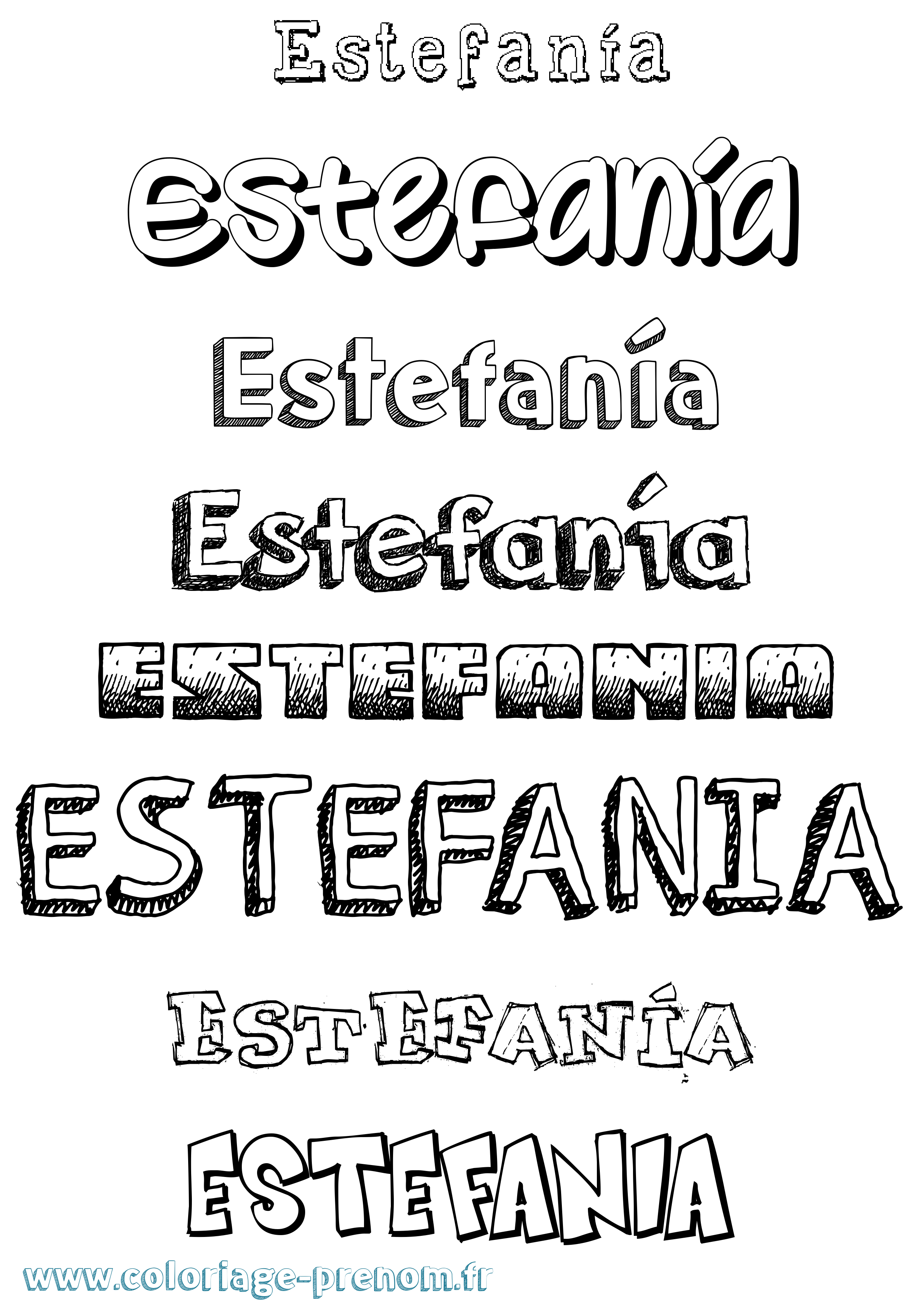 Coloriage prénom Estefanía Dessiné