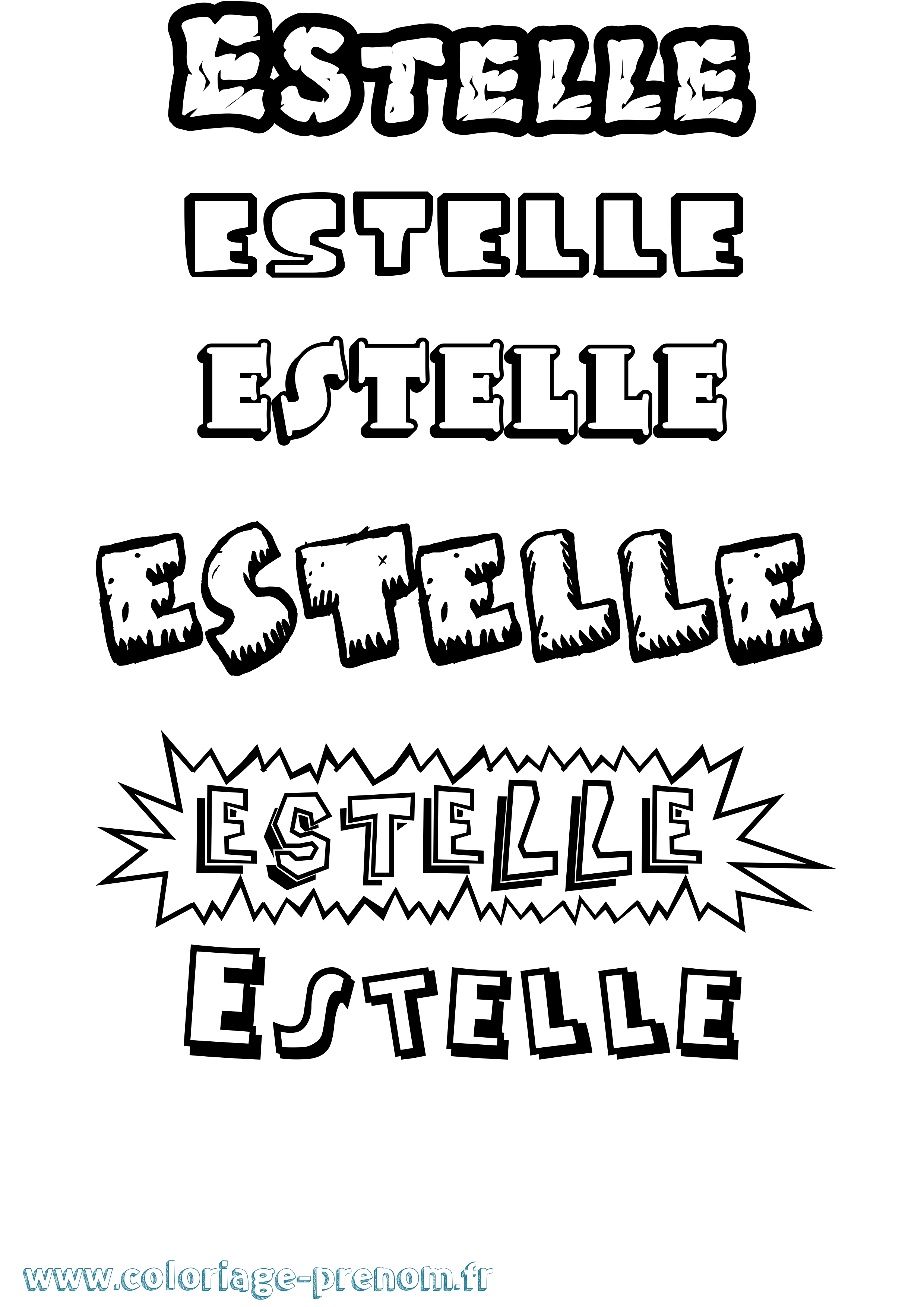 Coloriage prénom Estelle Dessin Animé
