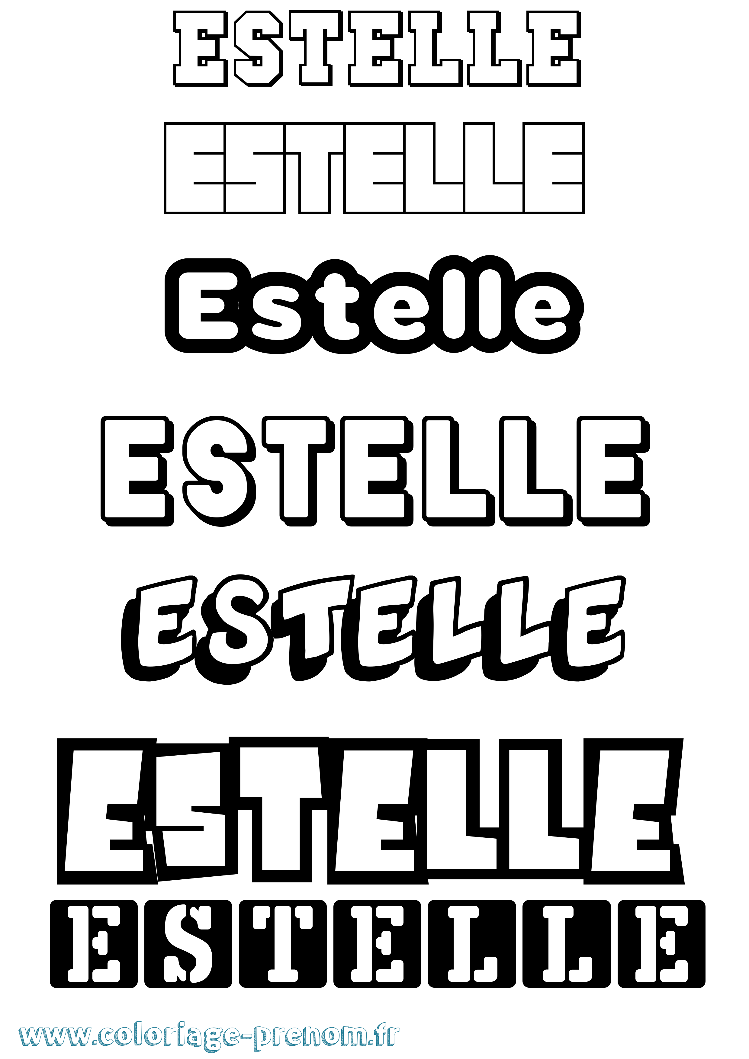 Coloriage prénom Estelle Simple