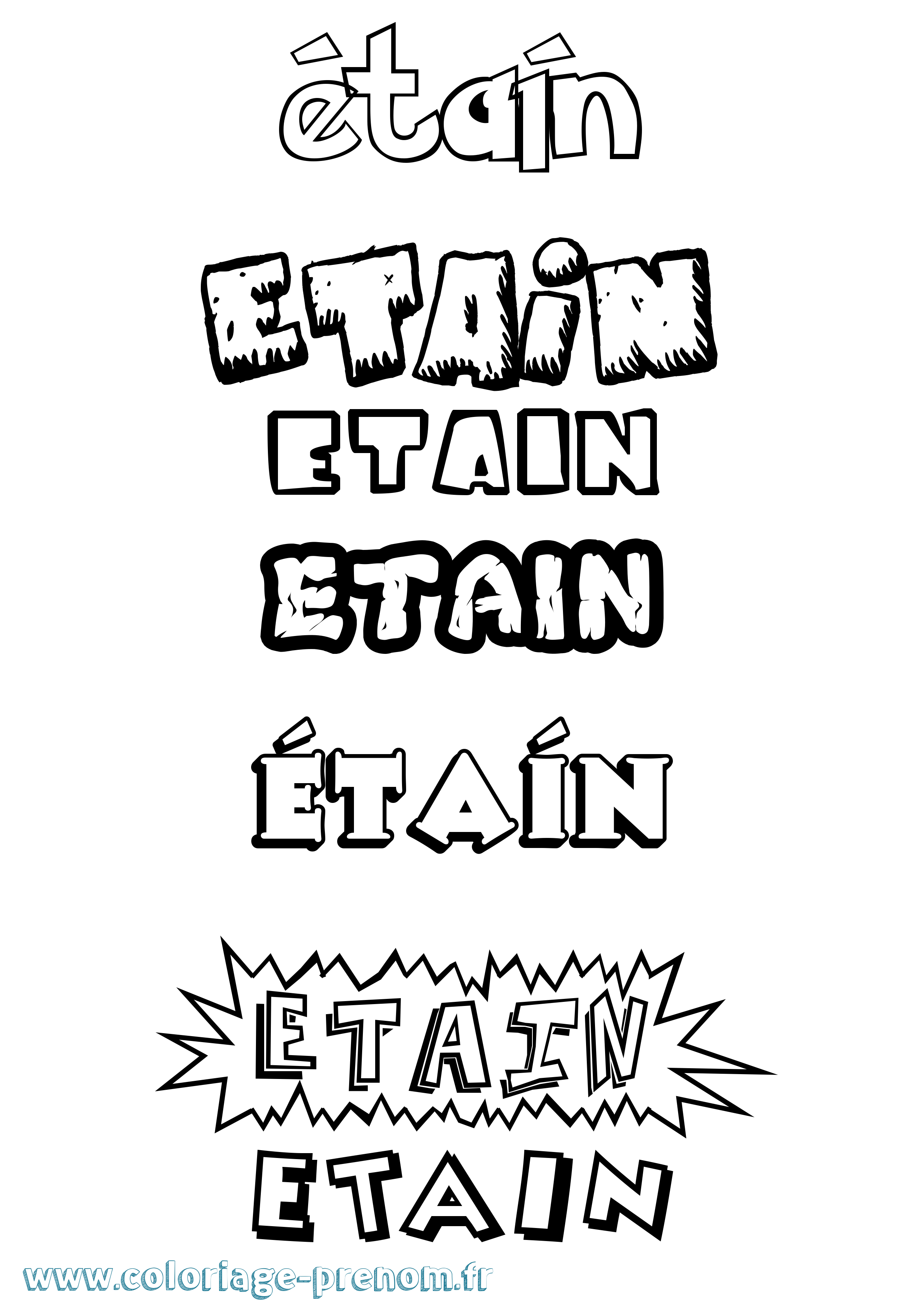 Coloriage Étaín Dessin Animé Coloriage prénom Étaín Dessin Animé