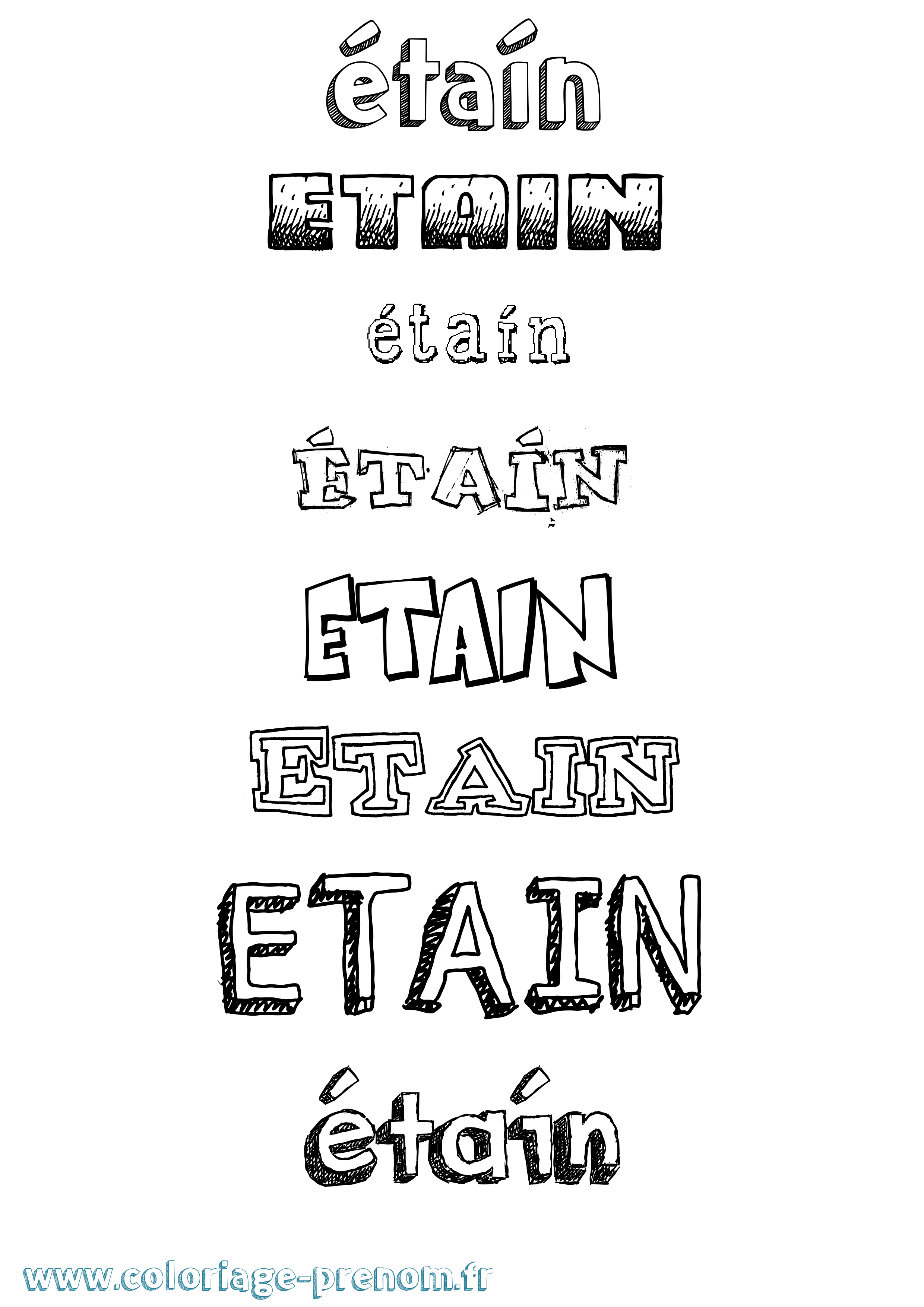Coloriage Étaín Dessiné Coloriage prénom Étaín Dessiné
