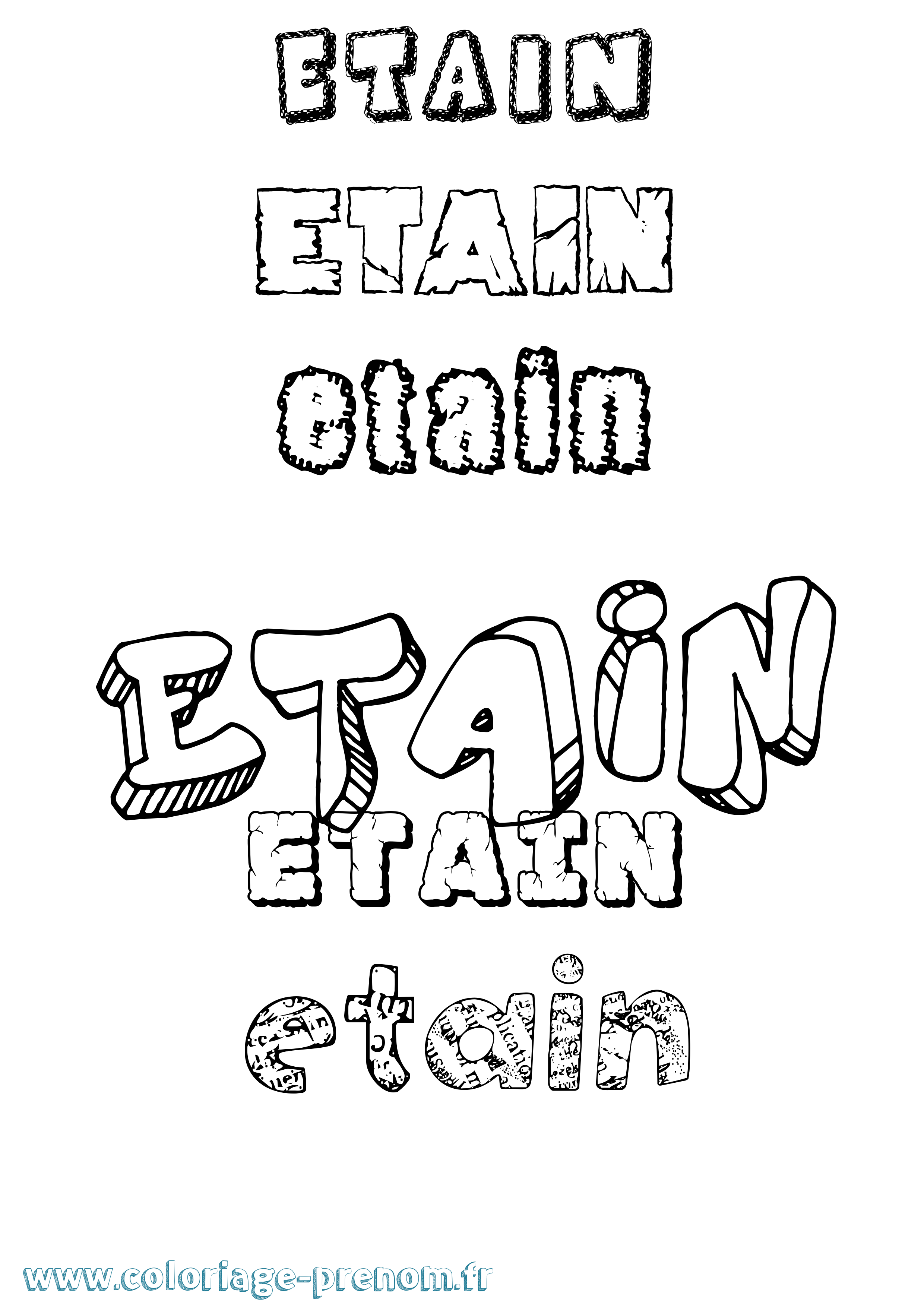 Coloriage Étaín Destructuré Coloriage prénom Étaín Destructuré