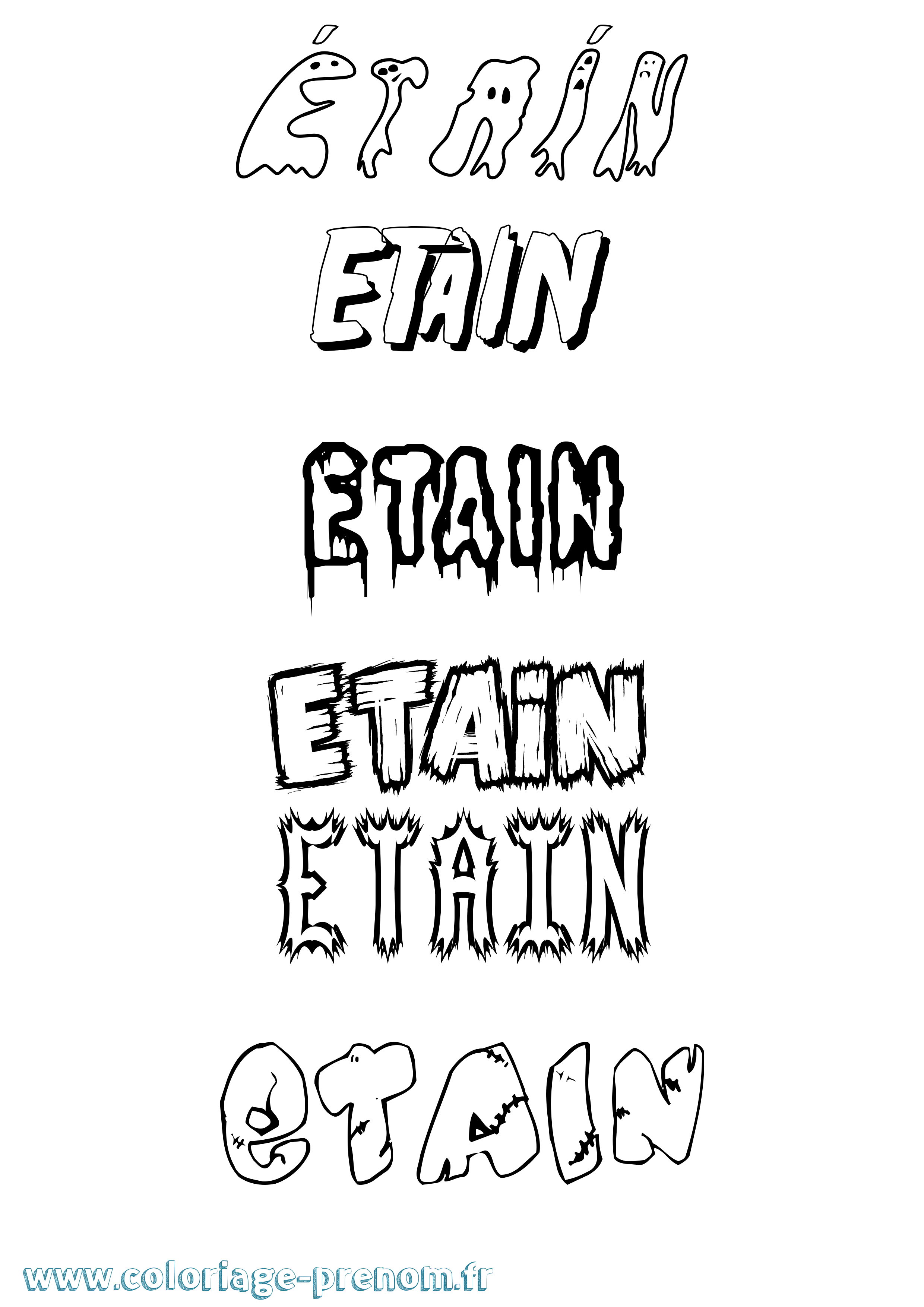 Coloriage prénom Étaín Frisson