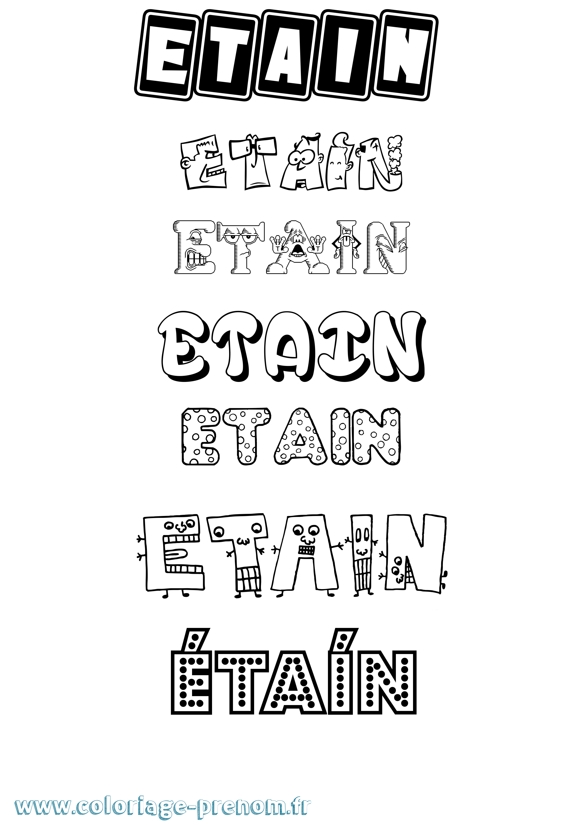 Coloriage Étaín Fun Coloriage prénom Étaín Fun