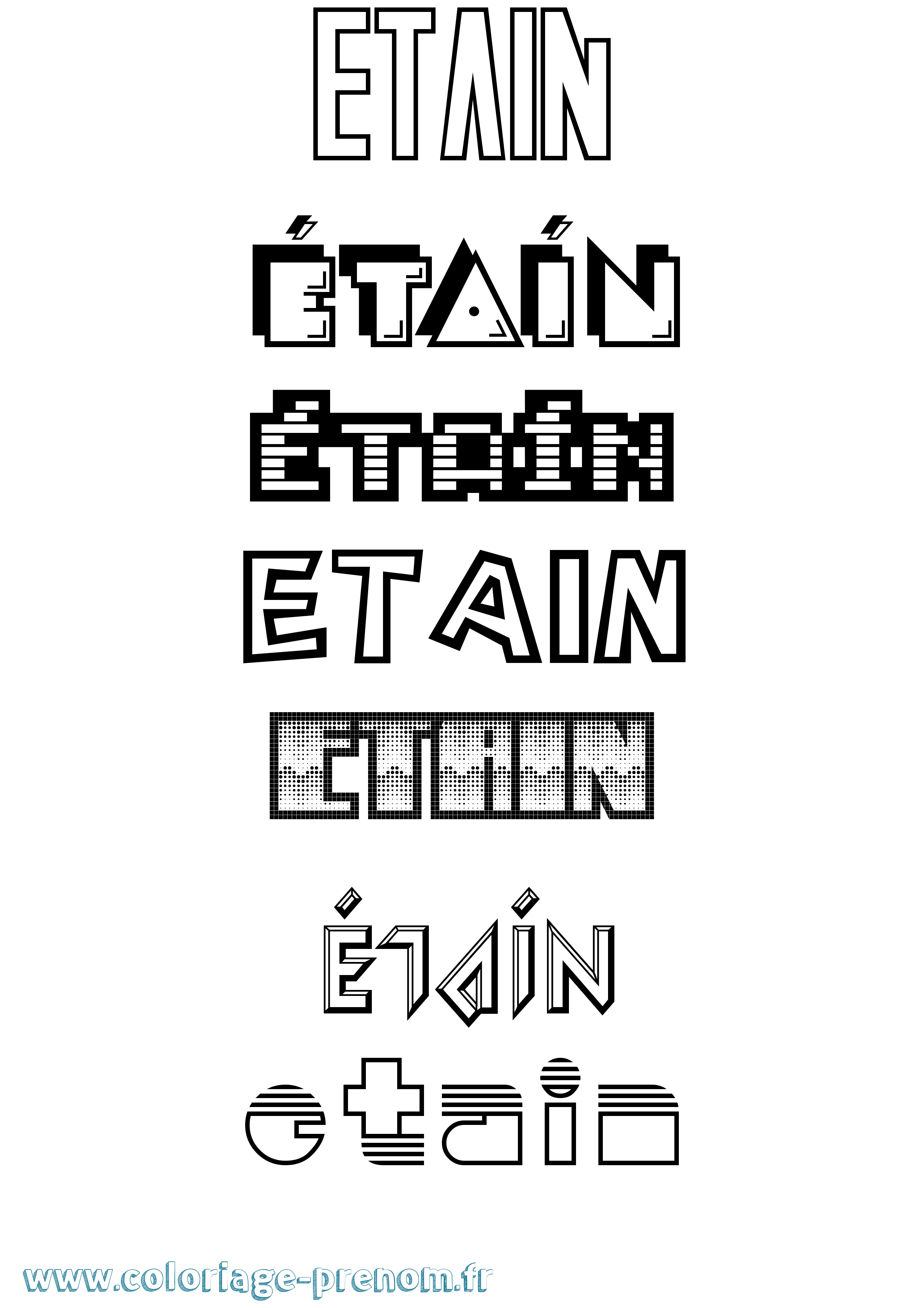 Coloriage Étaín Jeux Vidéos Coloriage prénom Étaín Jeux Vidéos
