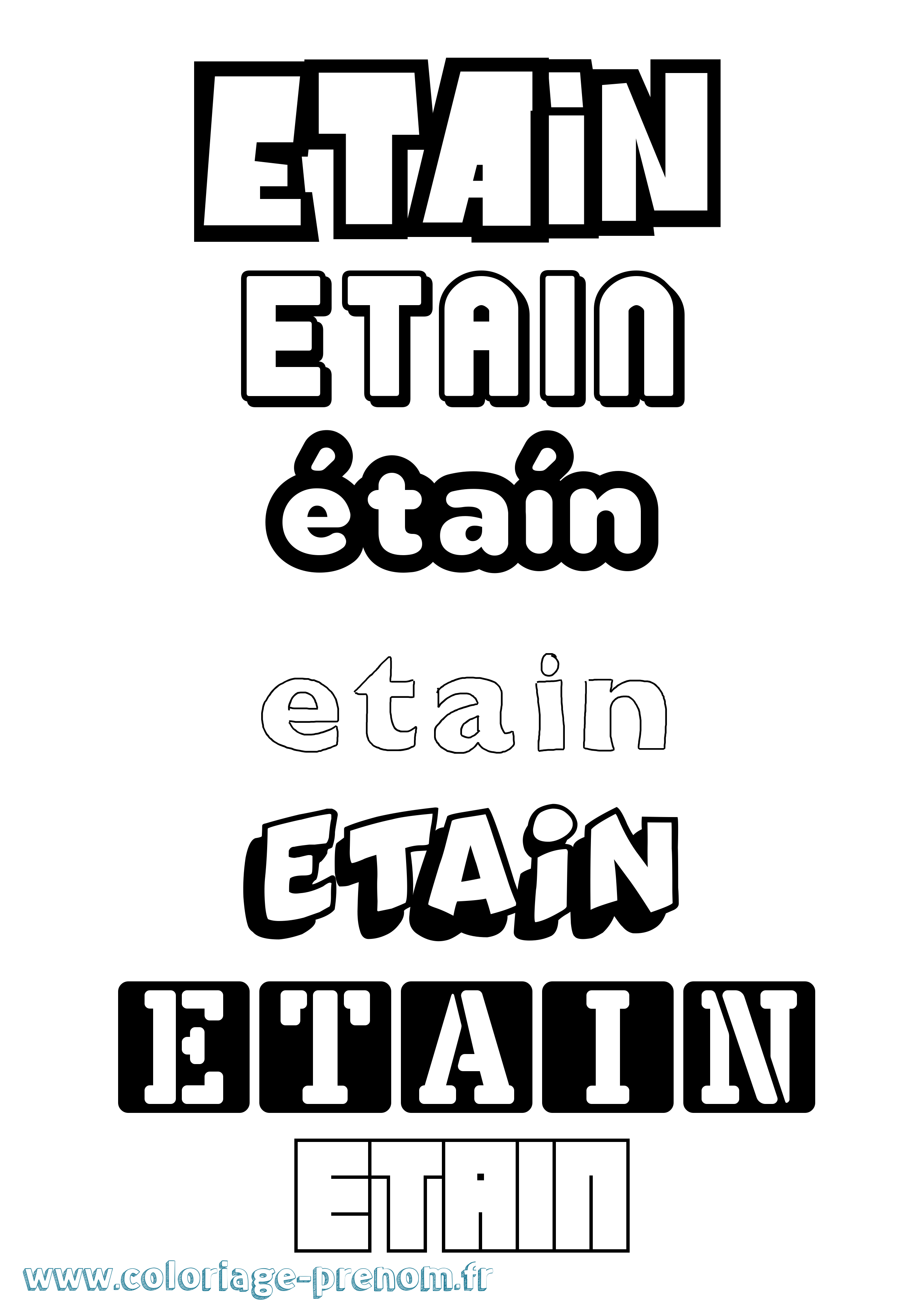 Coloriage Étaín Simple Coloriage prénom Étaín Simple