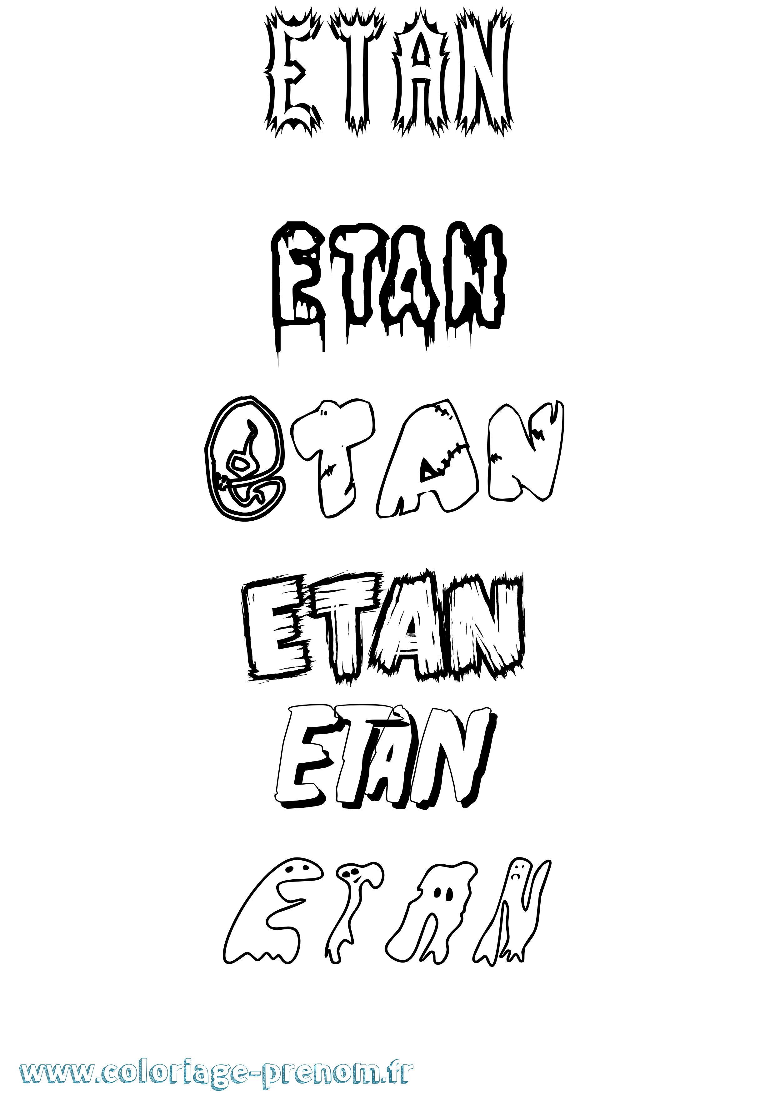 Coloriage prénom Etan Frisson