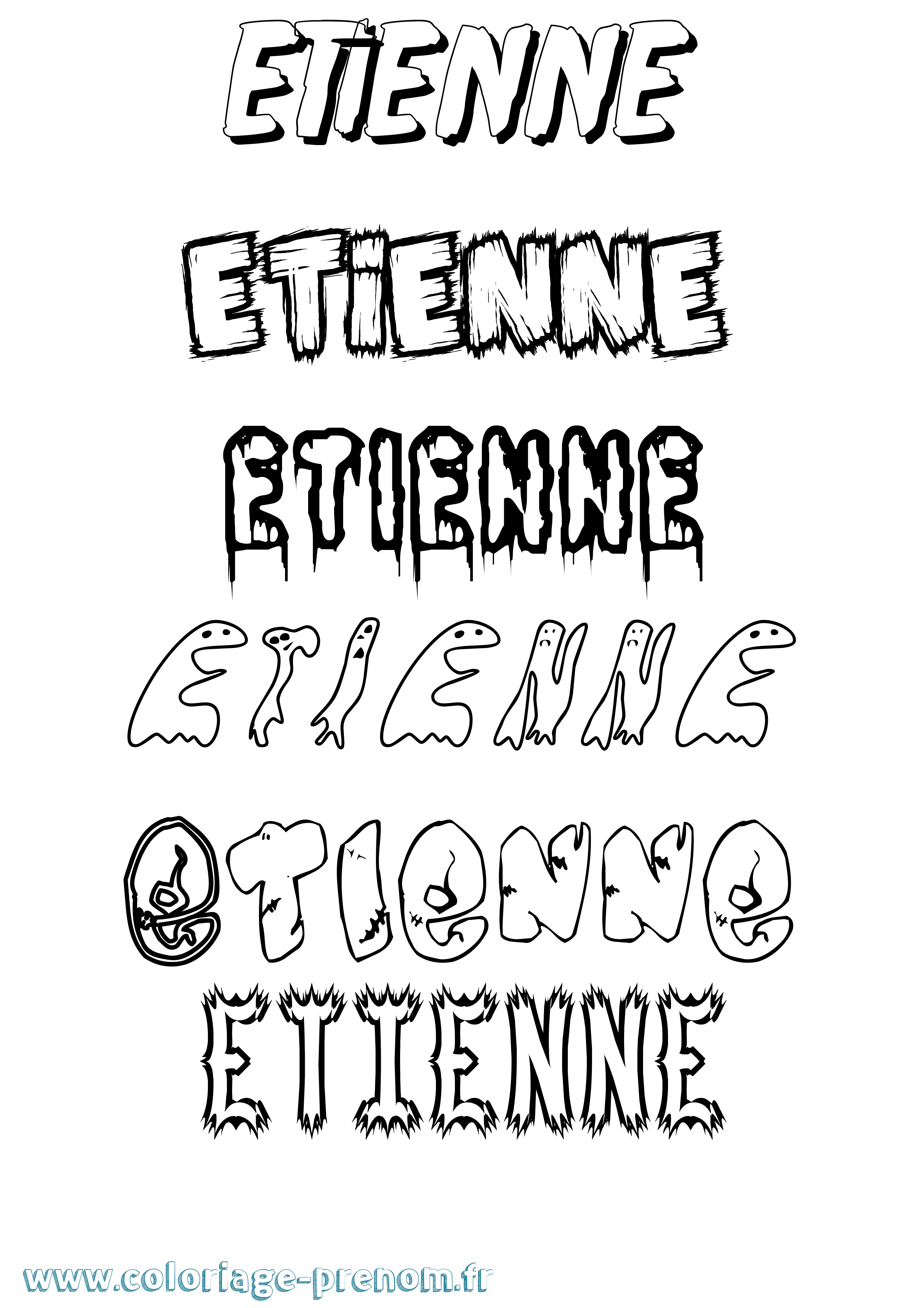 Coloriage Etienne Frisson Coloriage prénom Etienne Frisson