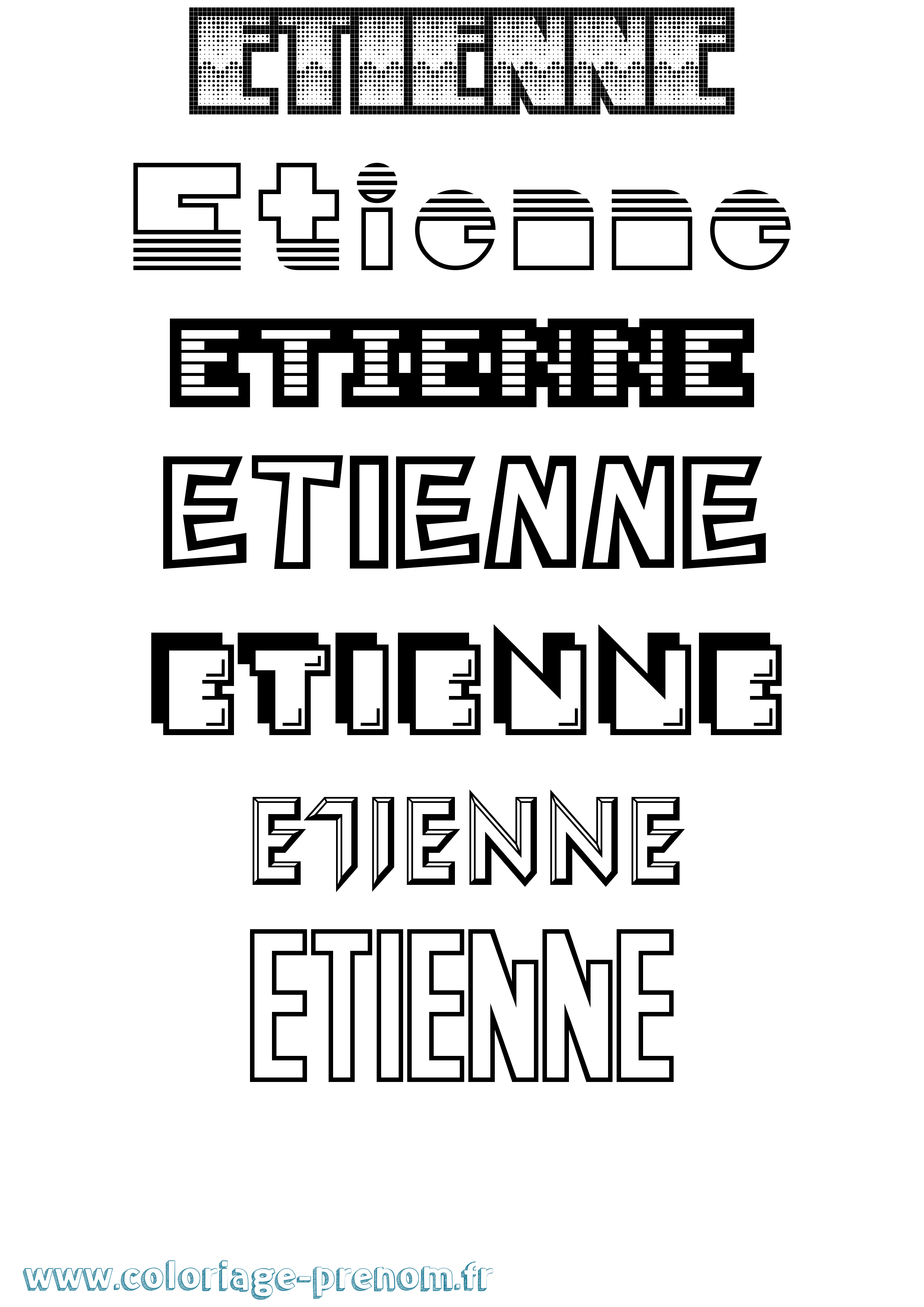 Coloriage Etienne Jeux Vidéos Coloriage prénom Etienne Jeux Vidéos