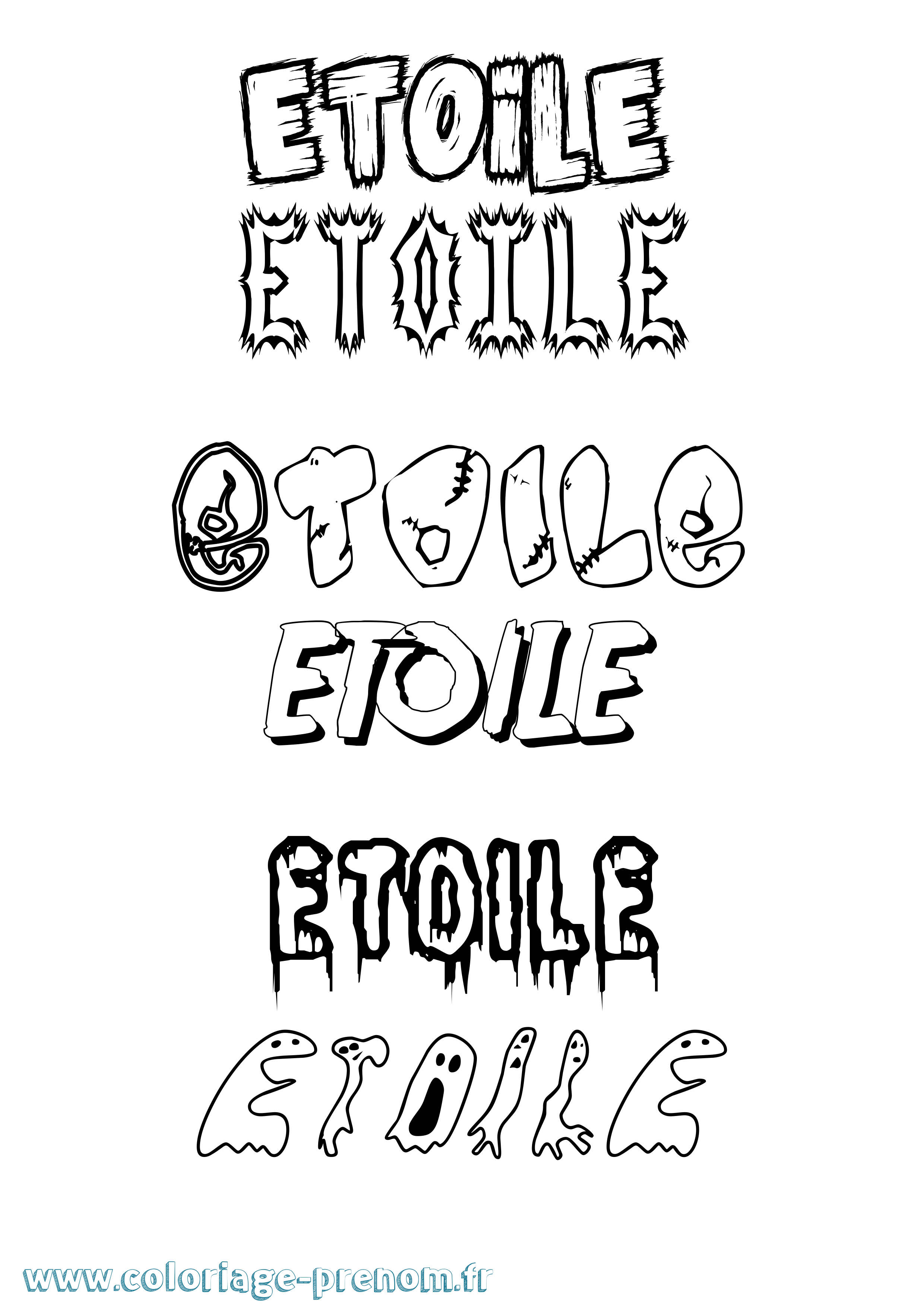 Coloriage prénom Etoile Frisson