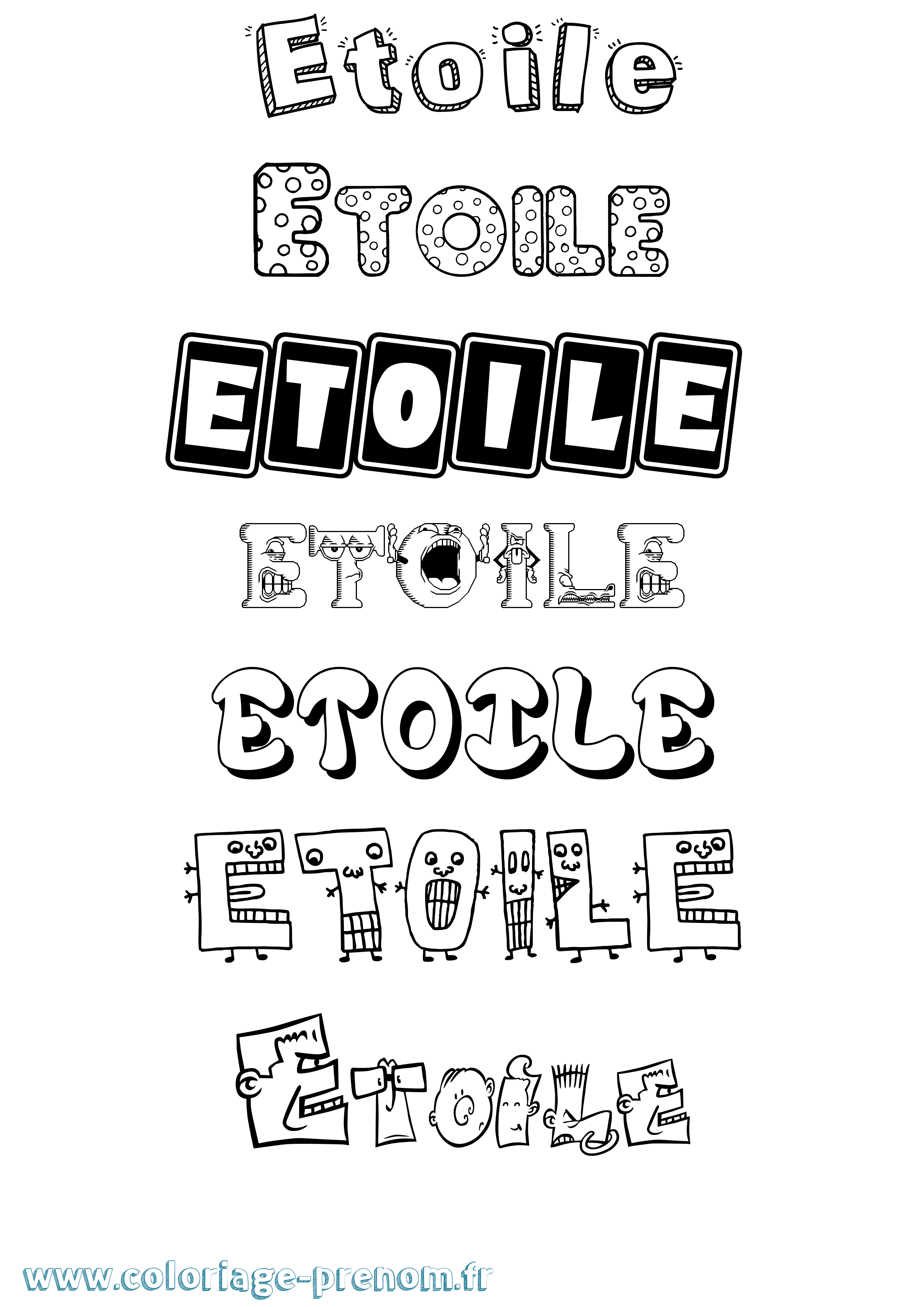 Coloriage prénom Etoile Fun