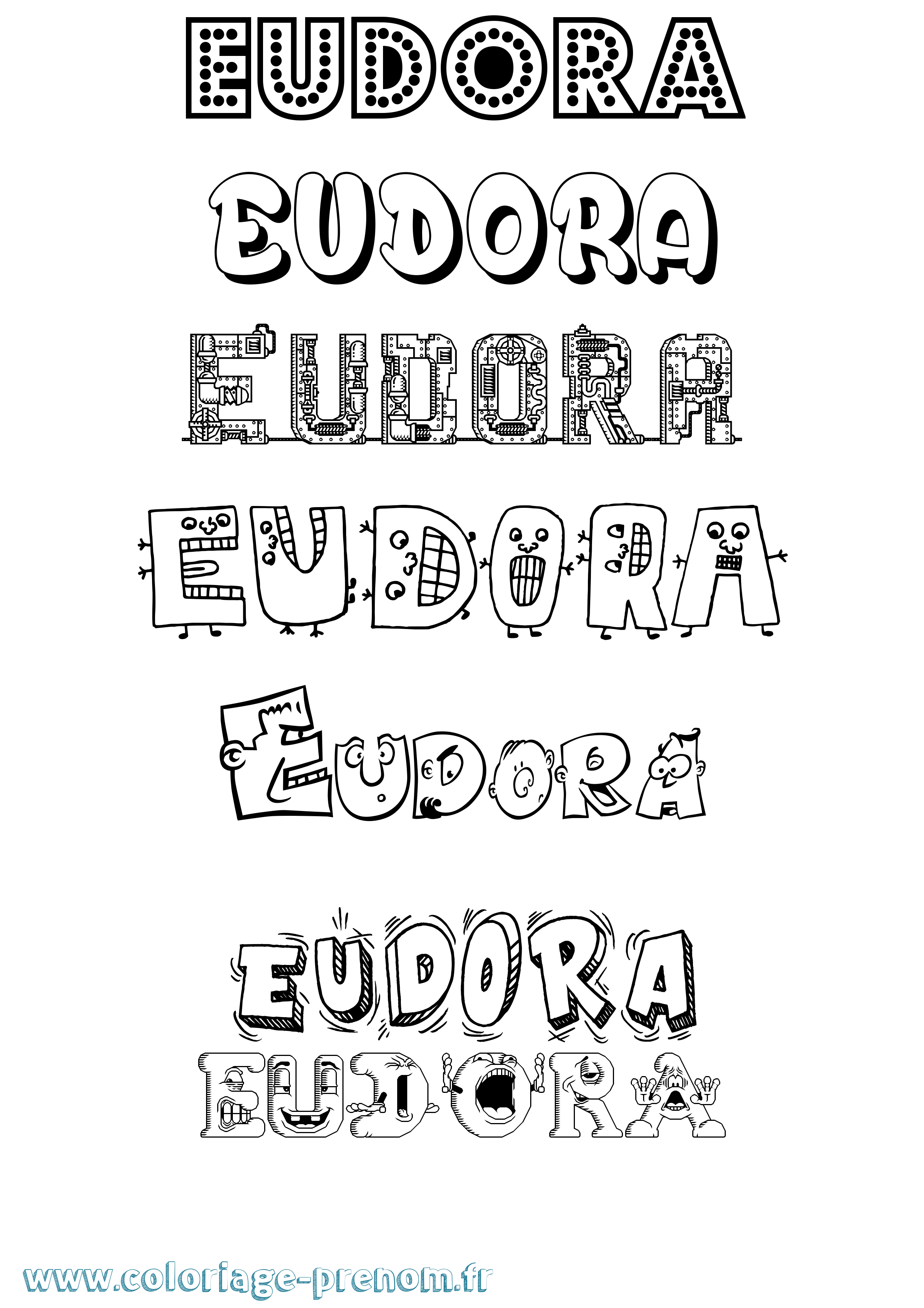 Coloriage prénom Eudora Fun
