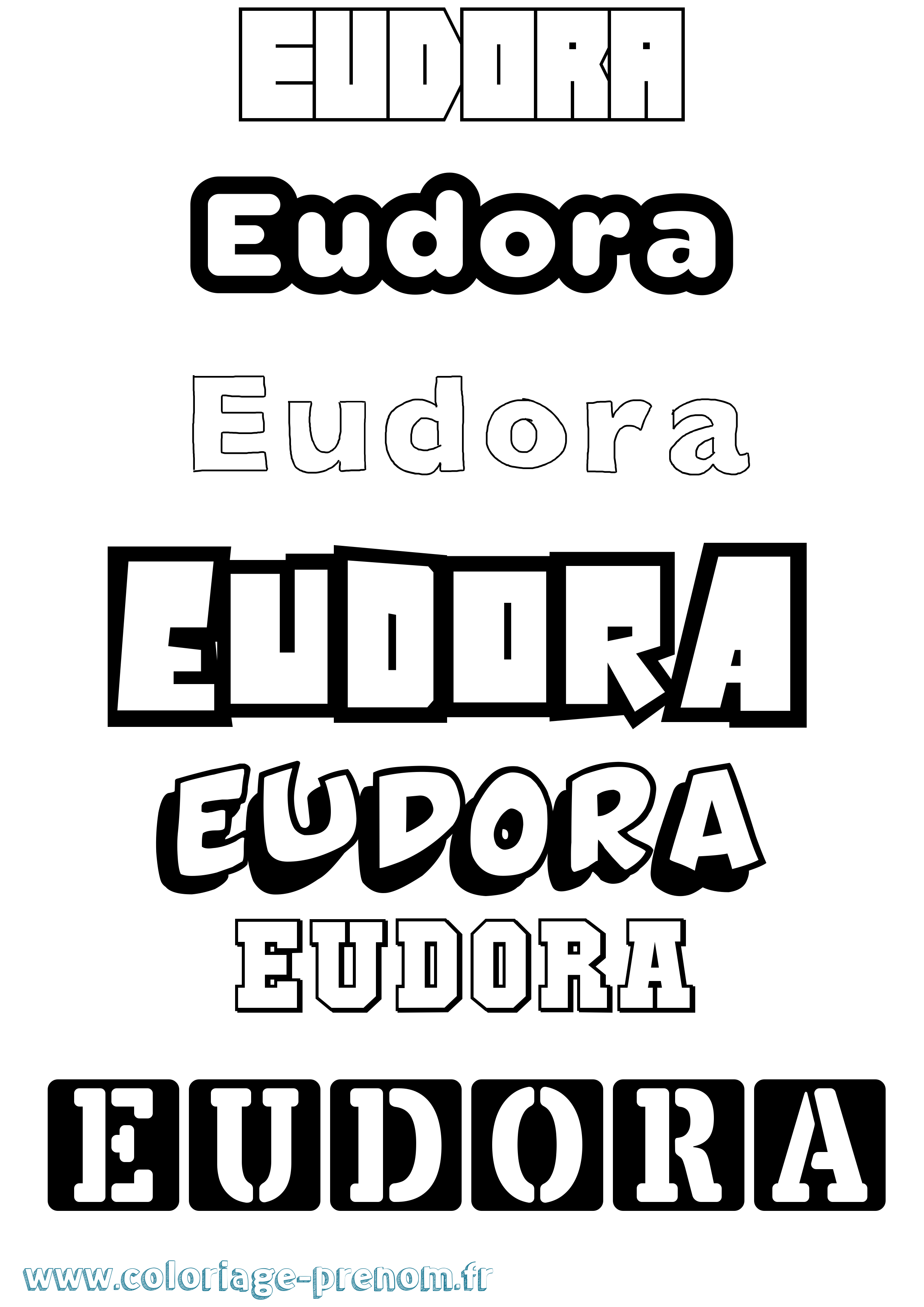 Coloriage prénom Eudora Simple