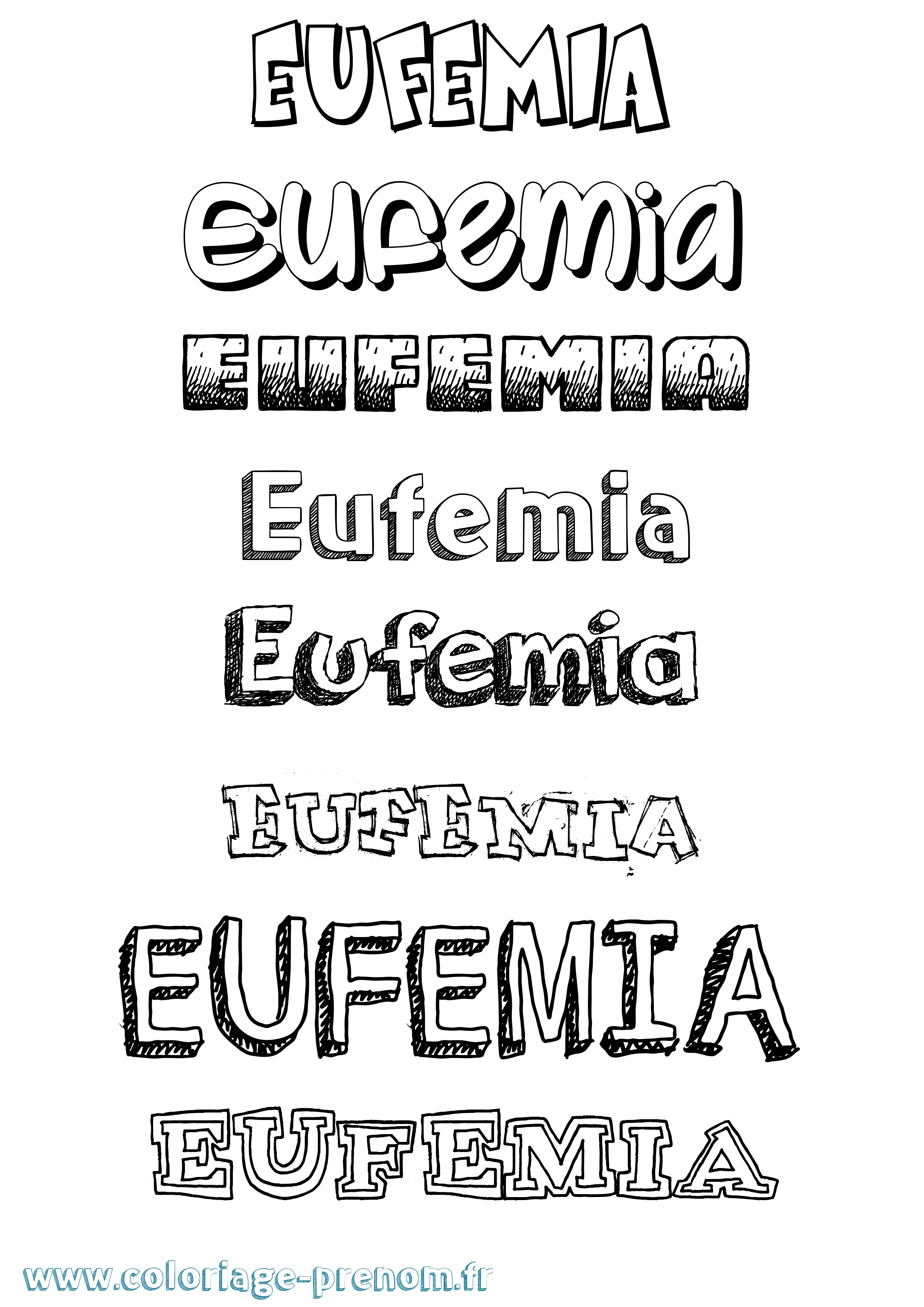 Coloriage prénom Eufemia Dessiné