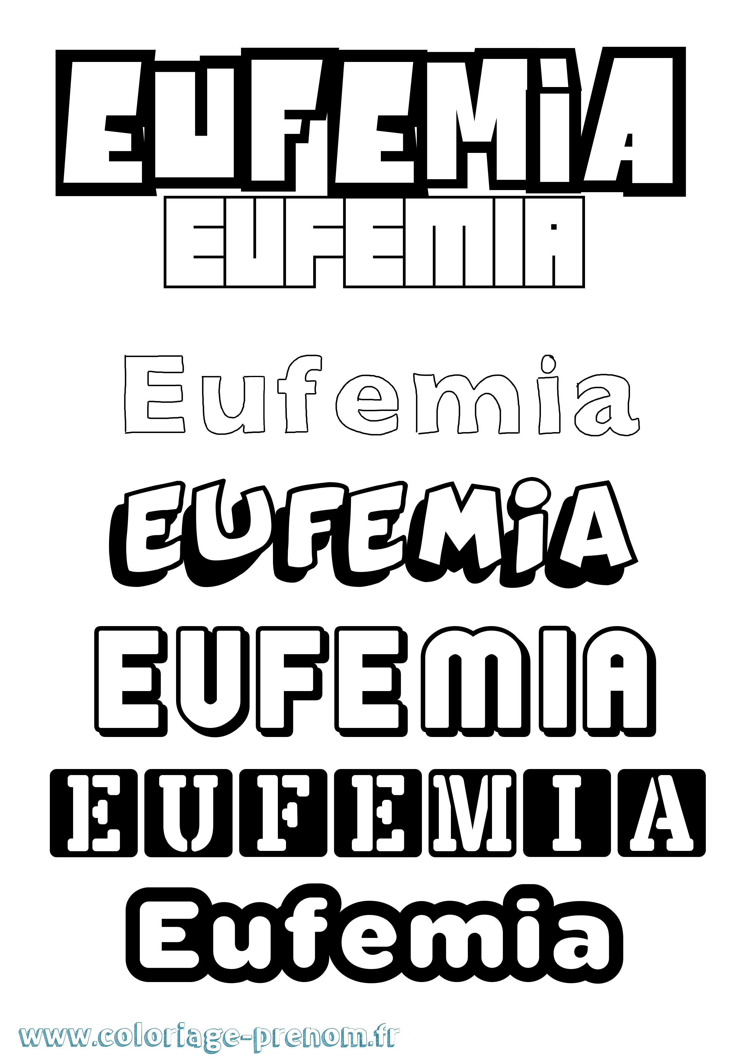 Coloriage prénom Eufemia Simple