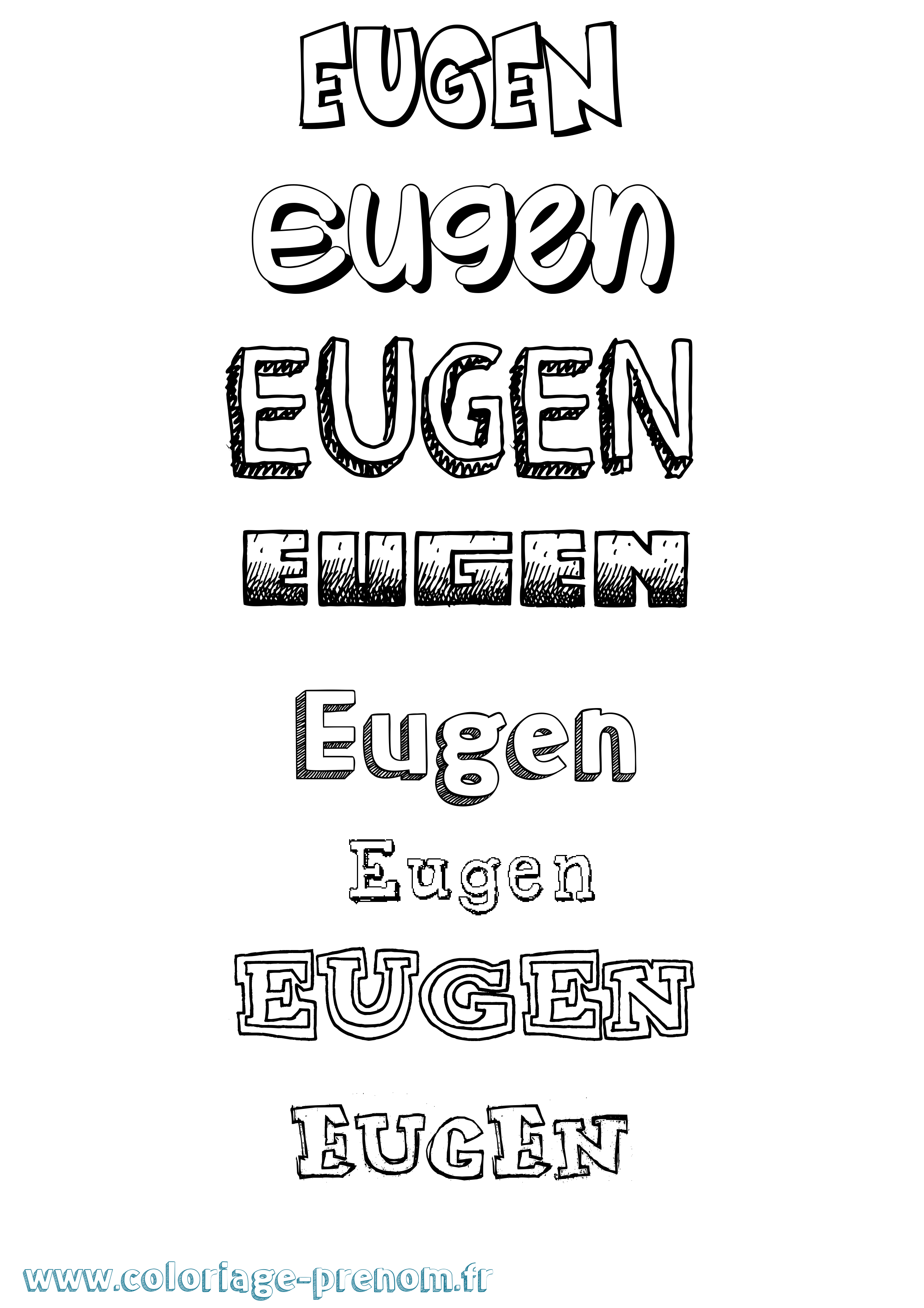 Coloriage prénom Eugen Dessiné