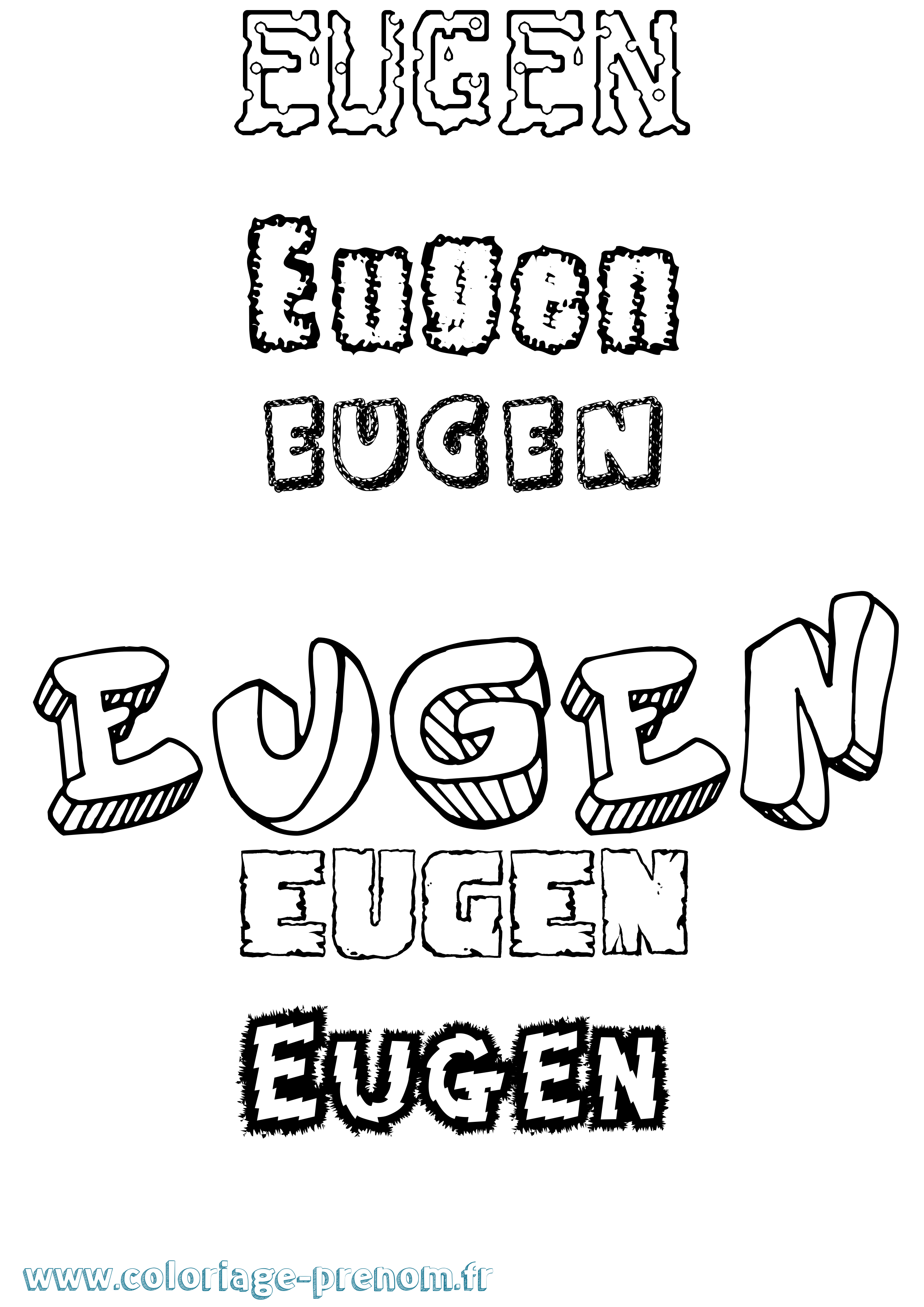 Coloriage prénom Eugen Destructuré