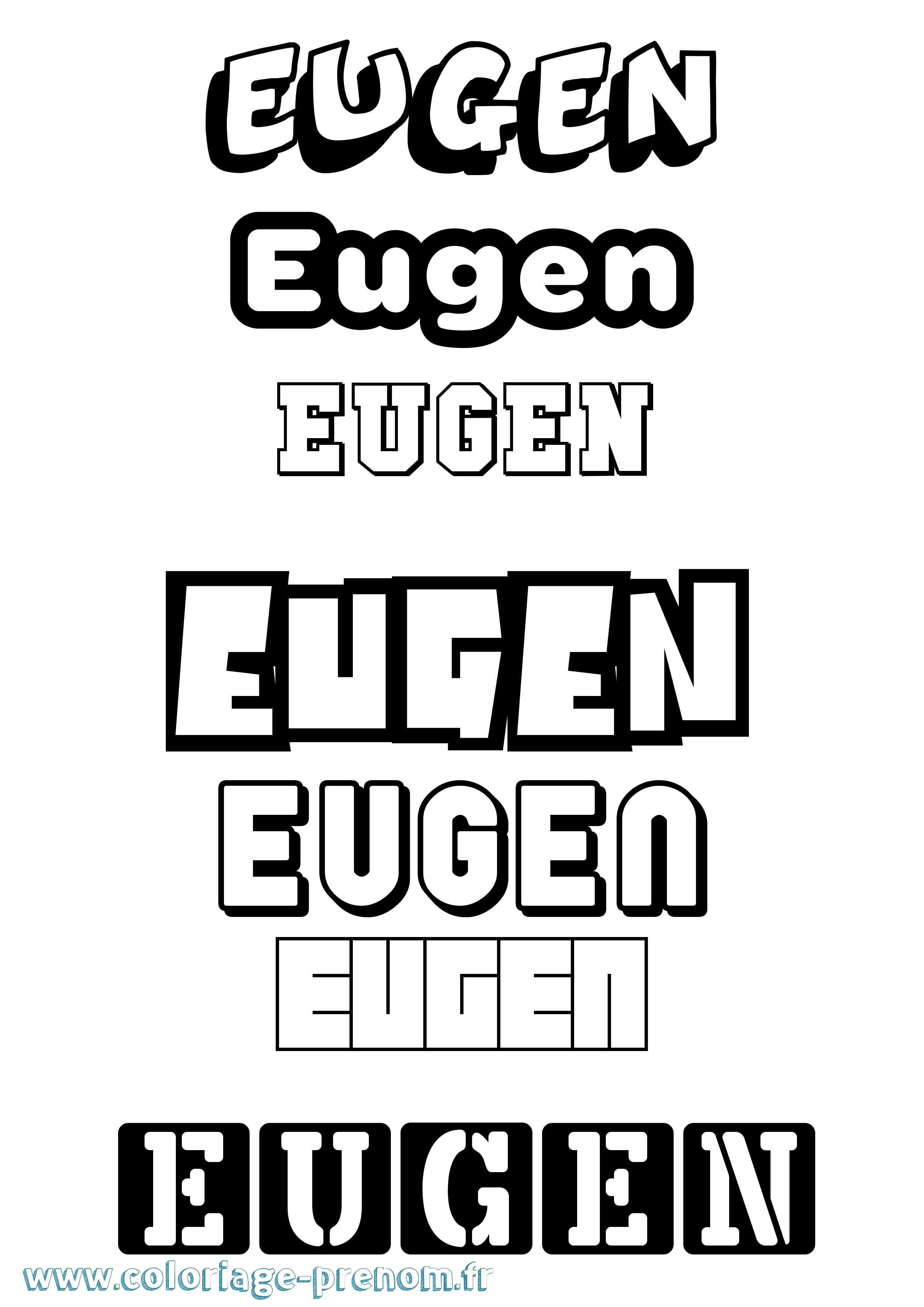 Coloriage prénom Eugen Simple